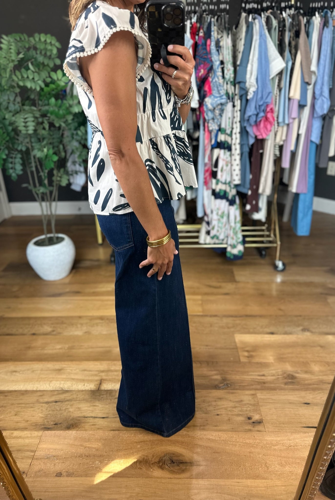 Rule The Day Patterned Top-Short Sleeves-THML-Anna Kaytes Boutique, Women's Fashion Boutique in Grinnell, Iowa