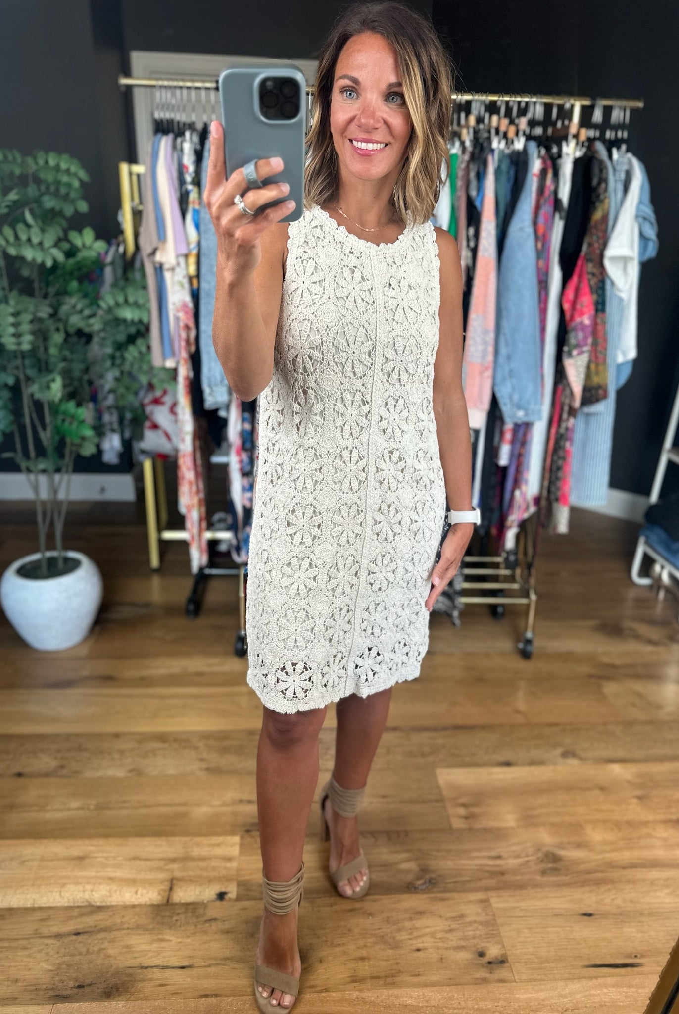 Always Yours Crochet Detail Dress-Dresses-Wishlist-Anna Kaytes Boutique, Women's Fashion Boutique in Grinnell, Iowa