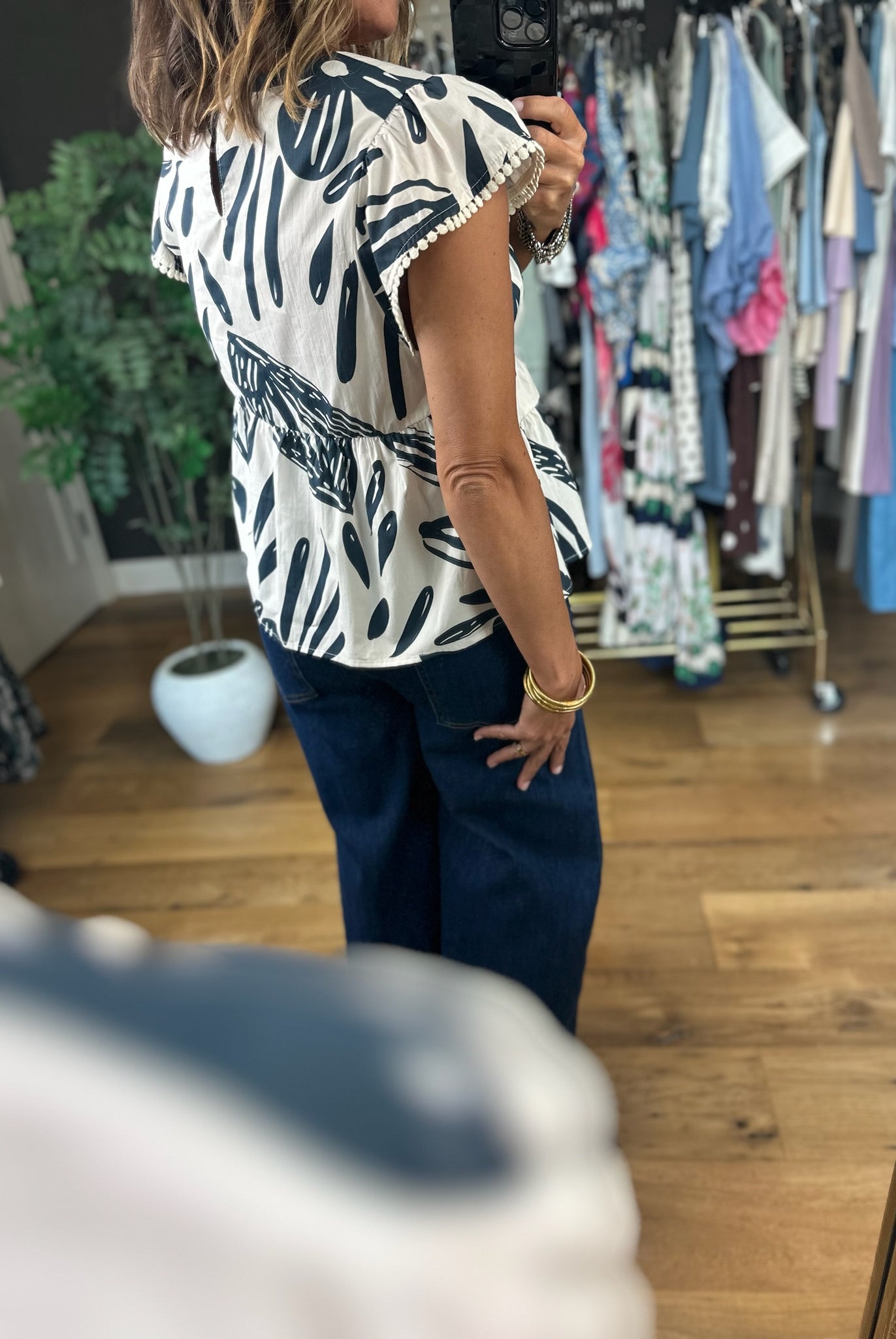 Rule The Day Patterned Top-Short Sleeves-THML-Anna Kaytes Boutique, Women's Fashion Boutique in Grinnell, Iowa