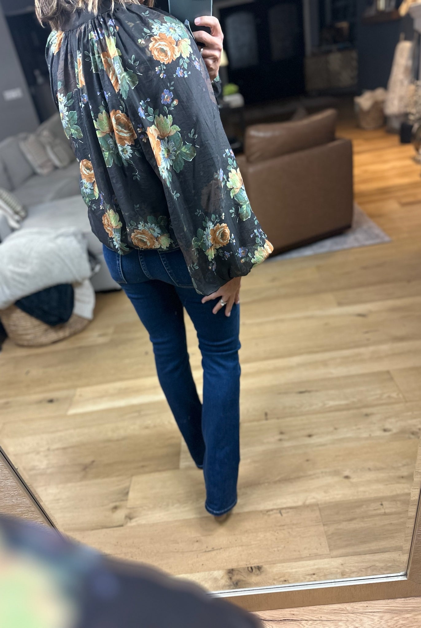 Out Of The Ordinary Floral Top-Long Sleeves-Entro-Anna Kaytes Boutique, Women's Fashion Boutique in Grinnell, Iowa