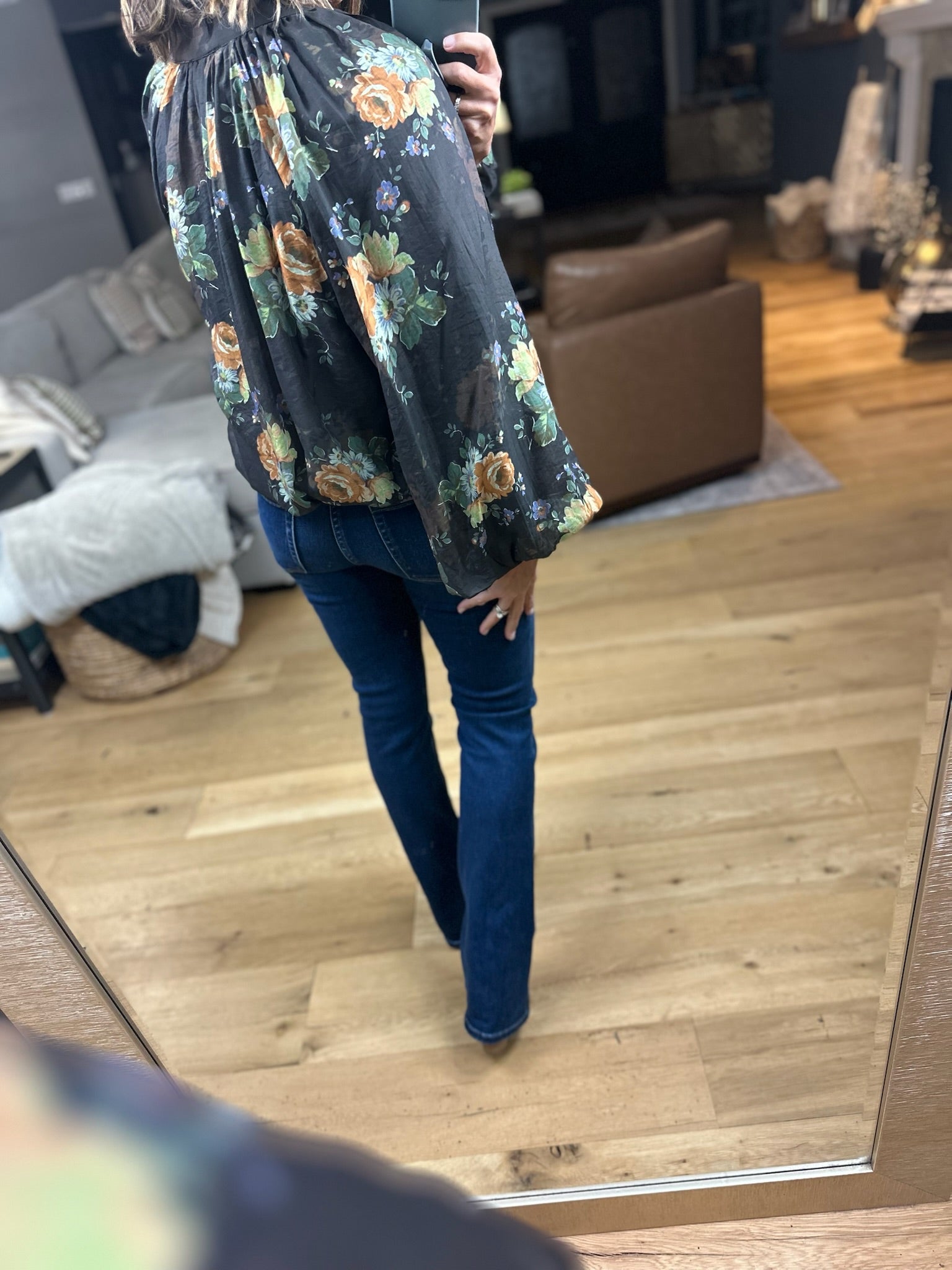 Out Of The Ordinary Floral Top-Long Sleeves-Entro-Anna Kaytes Boutique, Women's Fashion Boutique in Grinnell, Iowa
