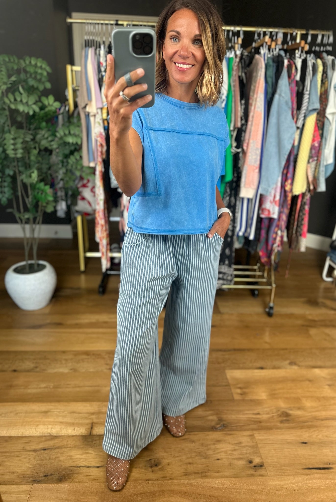 In My Time Striped Wide-Leg Pant-Pants-Umgee-Anna Kaytes Boutique, Women's Fashion Boutique in Grinnell, Iowa