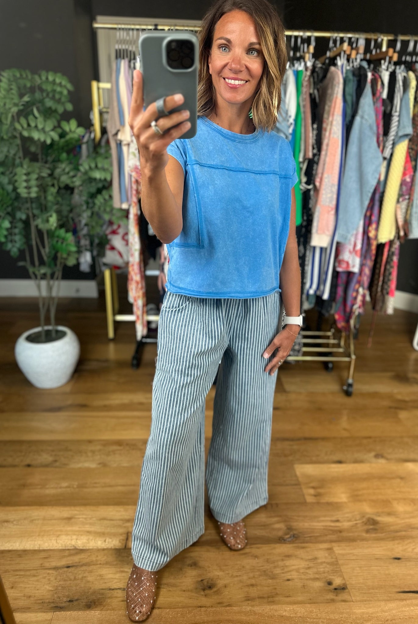 In My Time Striped Wide-Leg Pant-Pants-Umgee-Anna Kaytes Boutique, Women's Fashion Boutique in Grinnell, Iowa