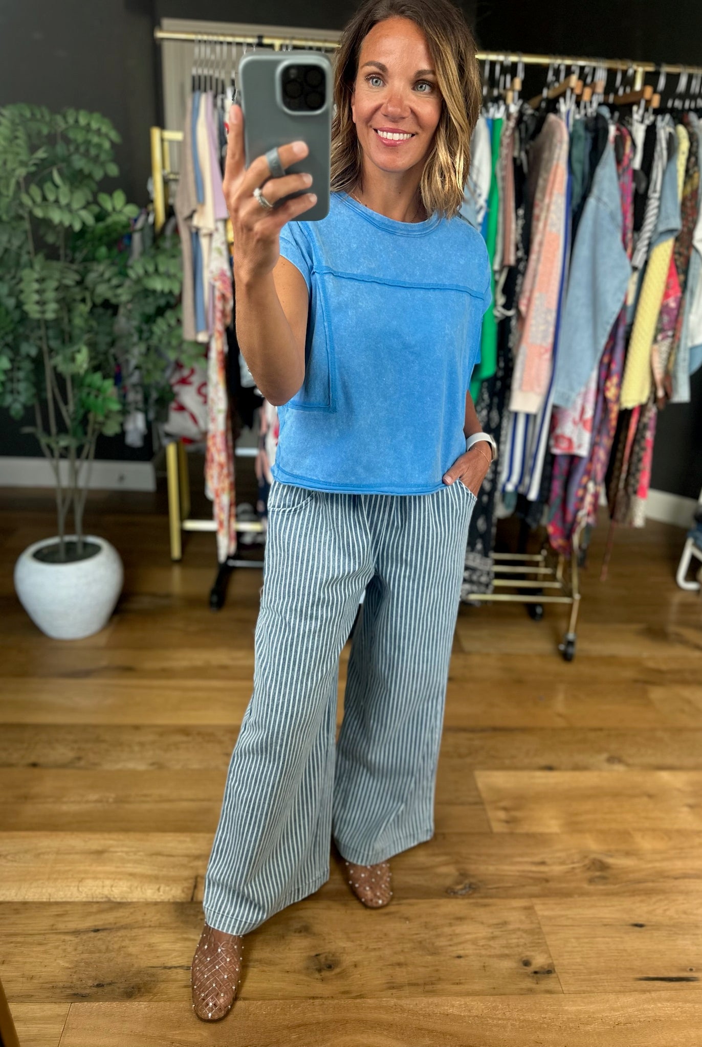 In My Time Striped Wide-Leg Pant-Pants-Umgee-Anna Kaytes Boutique, Women's Fashion Boutique in Grinnell, Iowa