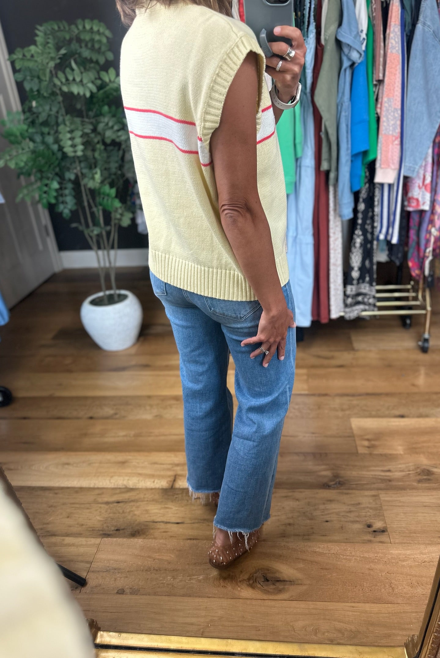 More Often Stripe-Detail Knit Top-Short Sleeves-Wishlist-Anna Kaytes Boutique, Women's Fashion Boutique in Grinnell, Iowa