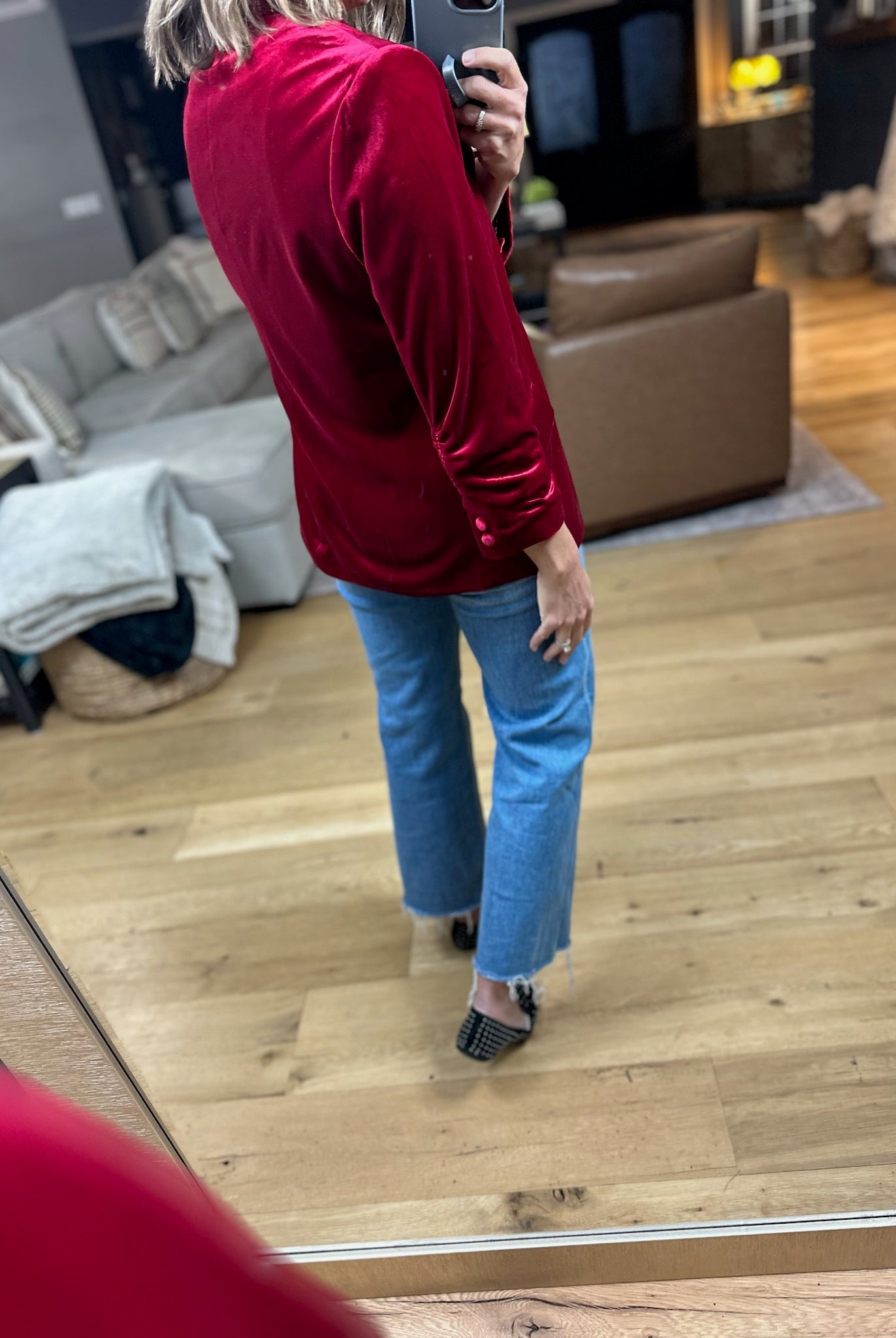 Matters Most Velvet Blazer-Sweaters-Skies Are Blue-Anna Kaytes Boutique, Women's Fashion Boutique in Grinnell, Iowa