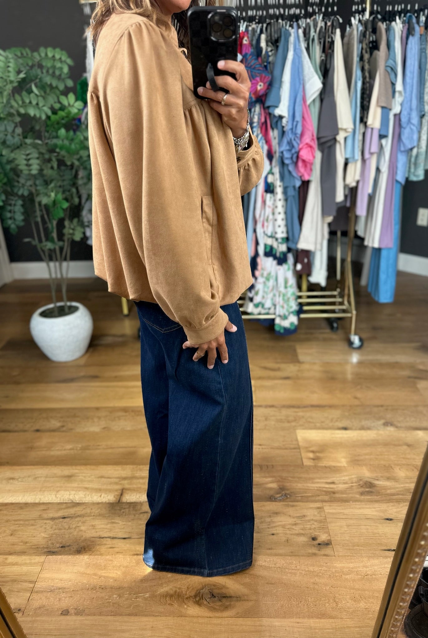 Can't Take My Place Faux-Suede Jacket-Jackets-Umgee-Anna Kaytes Boutique, Women's Fashion Boutique in Grinnell, Iowa