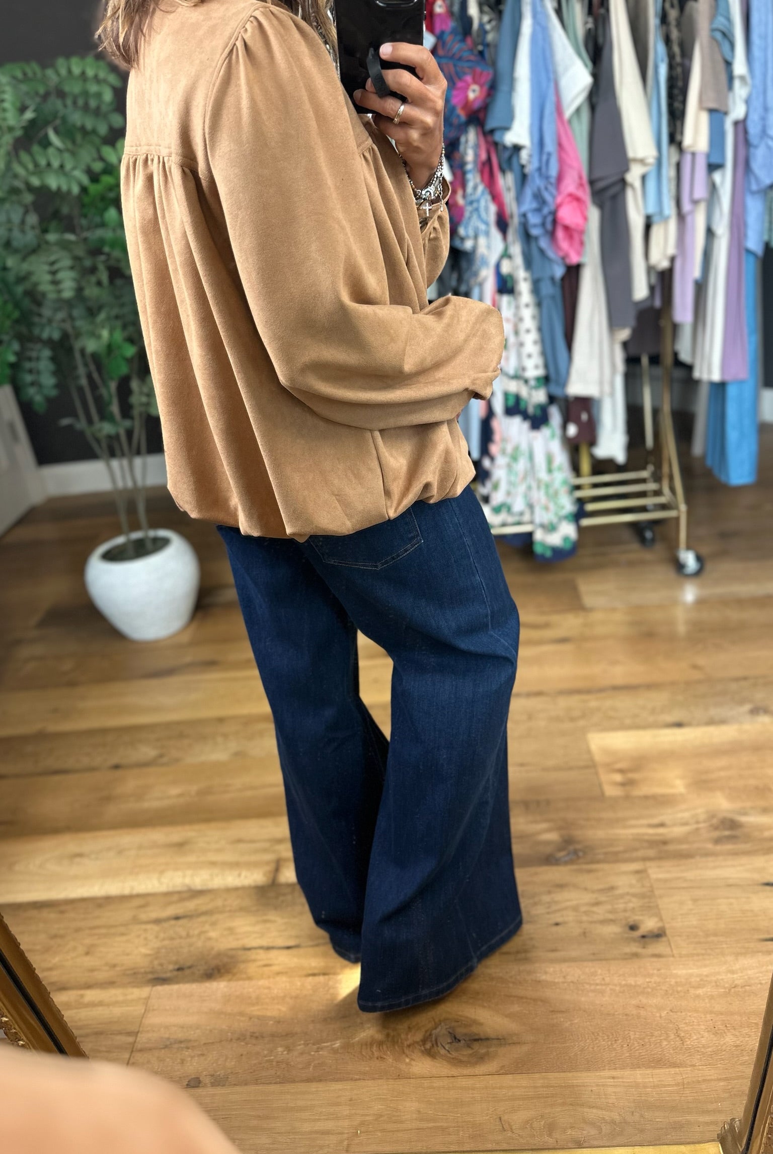 Can't Take My Place Faux-Suede Jacket-Jackets-Umgee-Anna Kaytes Boutique, Women's Fashion Boutique in Grinnell, Iowa