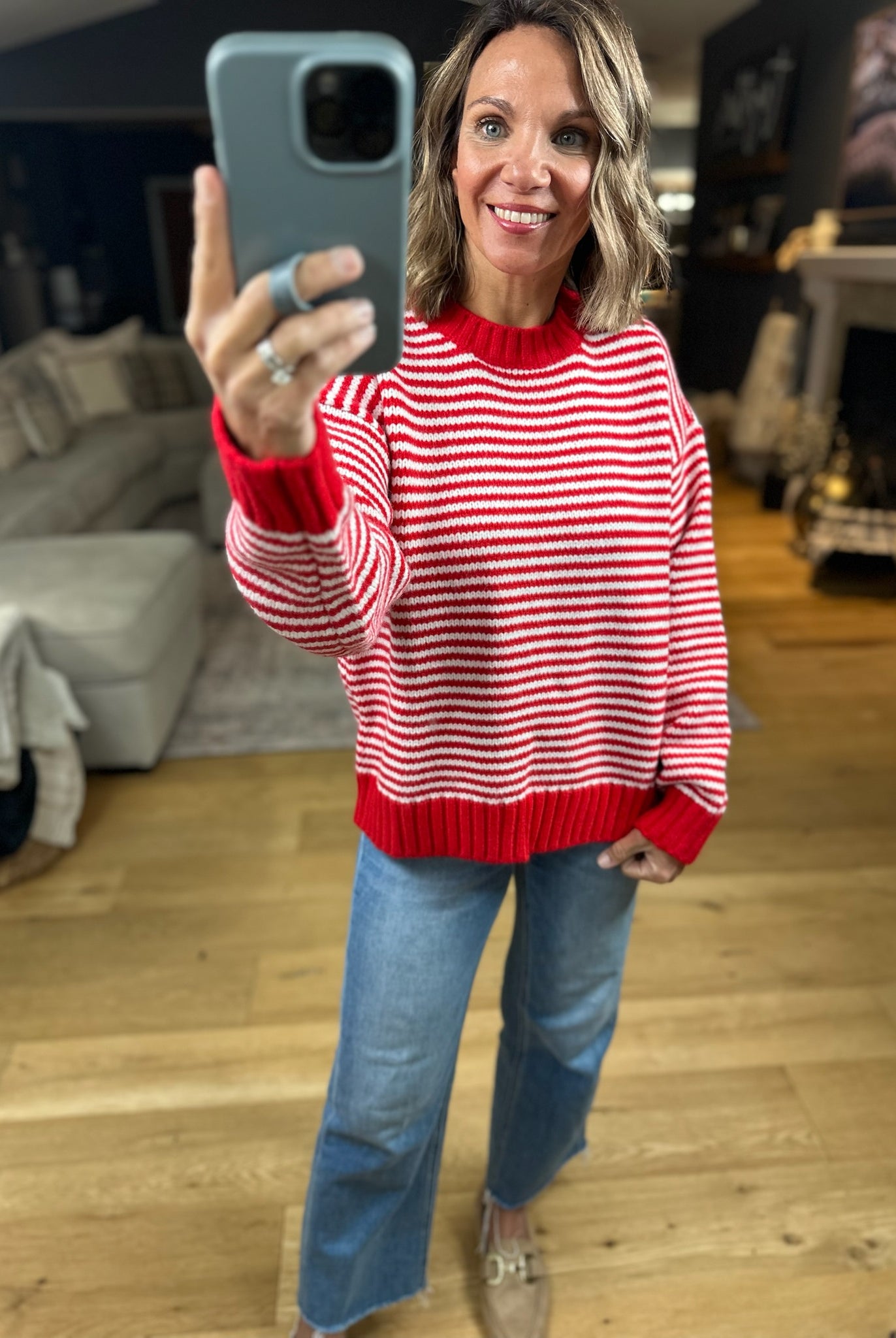 Soft Spoken Striped Crew Sweater-Sweaters-Wishlist-Anna Kaytes Boutique, Women's Fashion Boutique in Grinnell, Iowa