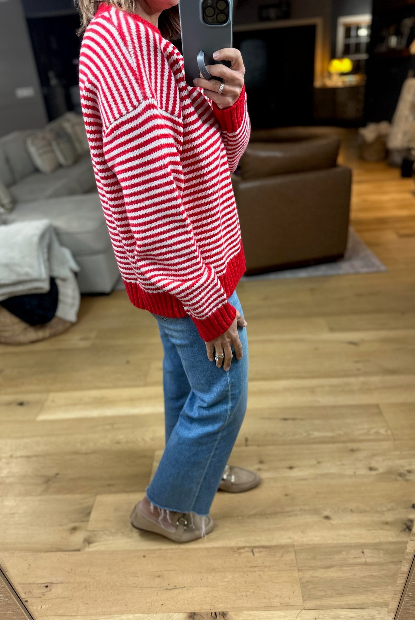 Soft Spoken Striped Crew Sweater-Sweaters-Wishlist-Anna Kaytes Boutique, Women's Fashion Boutique in Grinnell, Iowa