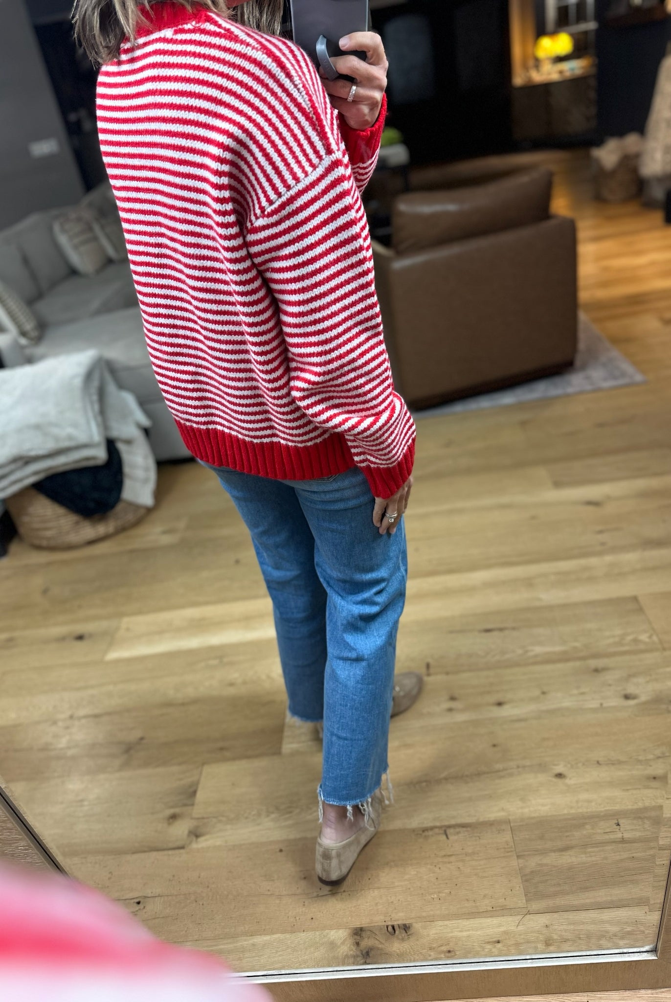 Soft Spoken Striped Crew Sweater-Sweaters-Wishlist-Anna Kaytes Boutique, Women's Fashion Boutique in Grinnell, Iowa