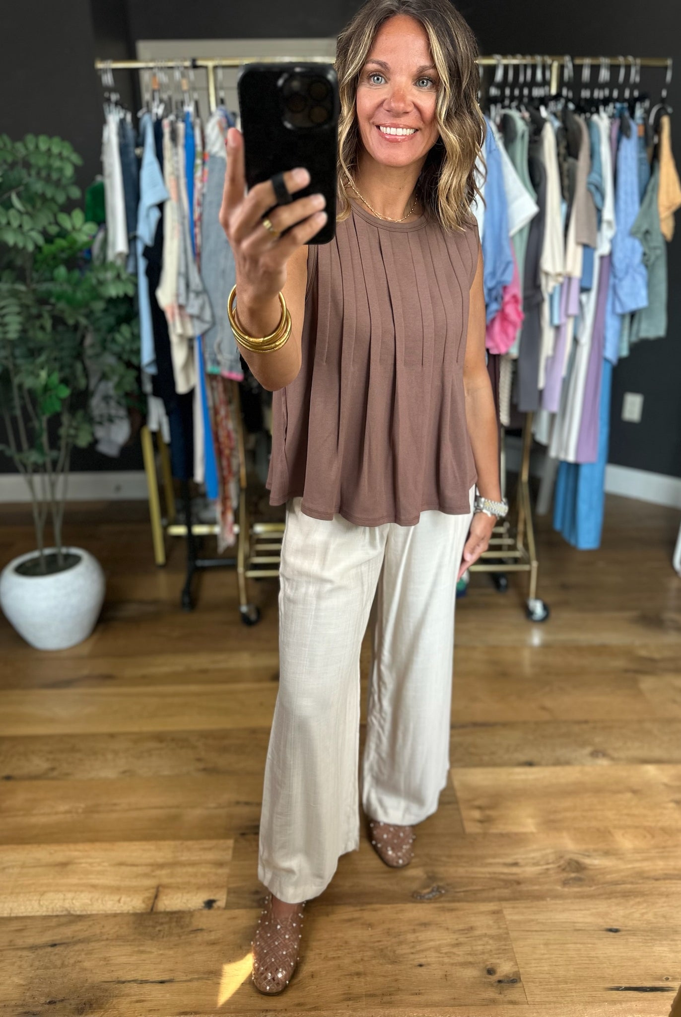 Softer Season Pleated Top-Sleeveless-By Together-Anna Kaytes Boutique, Women's Fashion Boutique in Grinnell, Iowa
