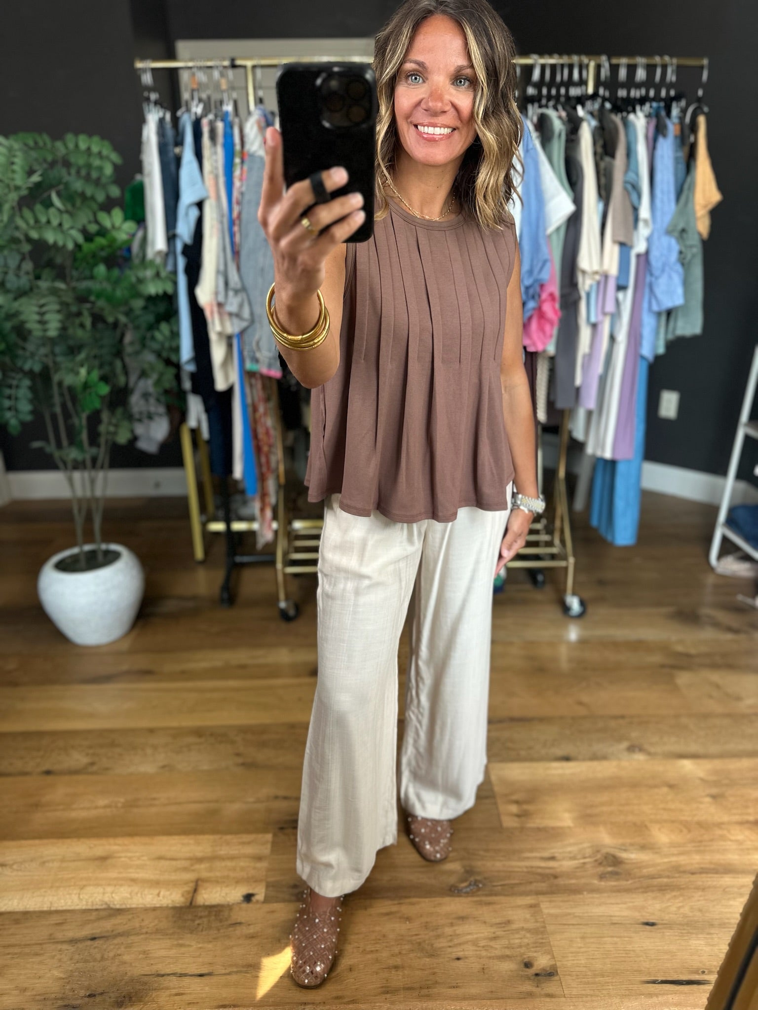 Softer Season Pleated Top-Sleeveless-By Together-Anna Kaytes Boutique, Women's Fashion Boutique in Grinnell, Iowa