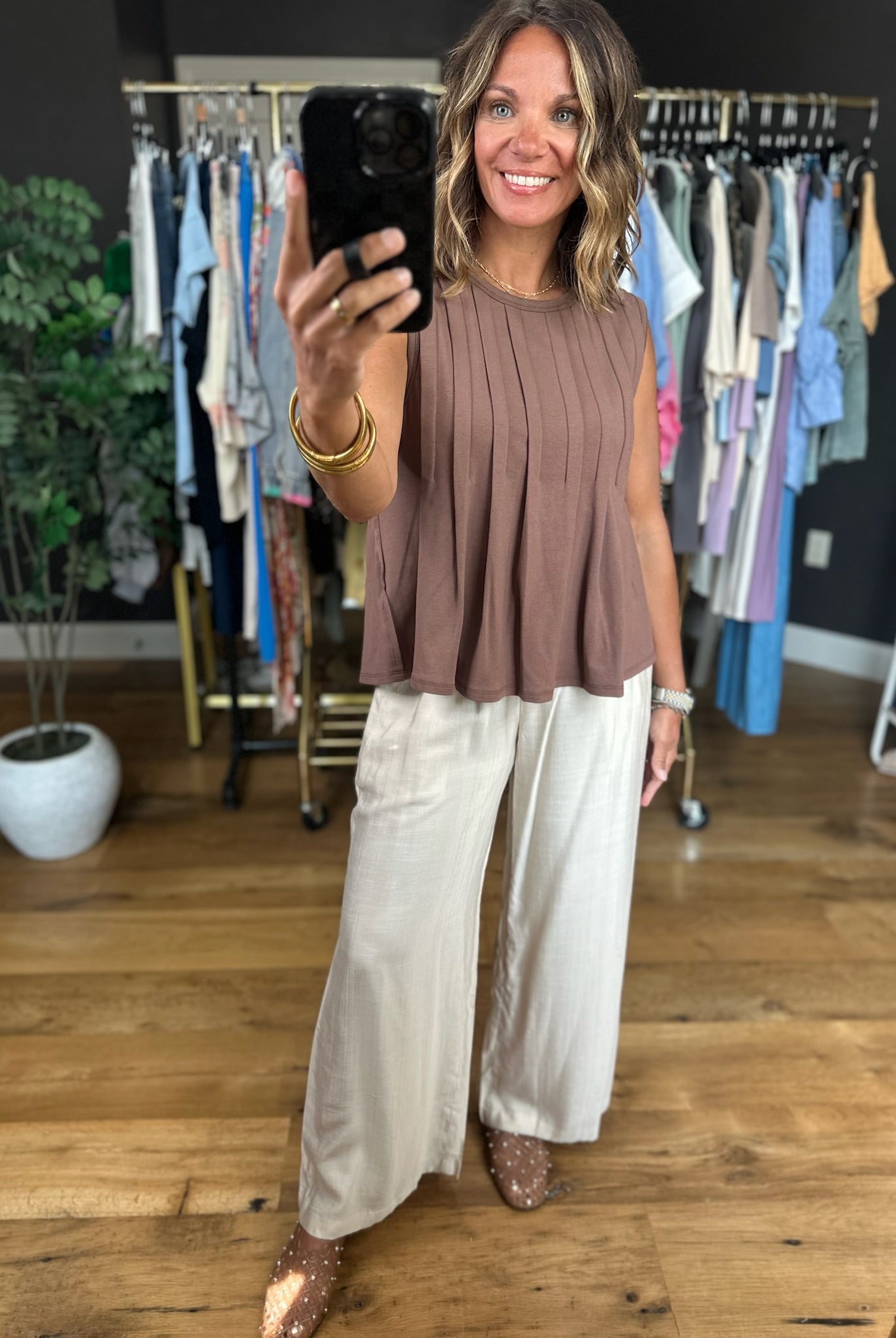 Softer Season Pleated Top-Sleeveless-By Together-Anna Kaytes Boutique, Women's Fashion Boutique in Grinnell, Iowa