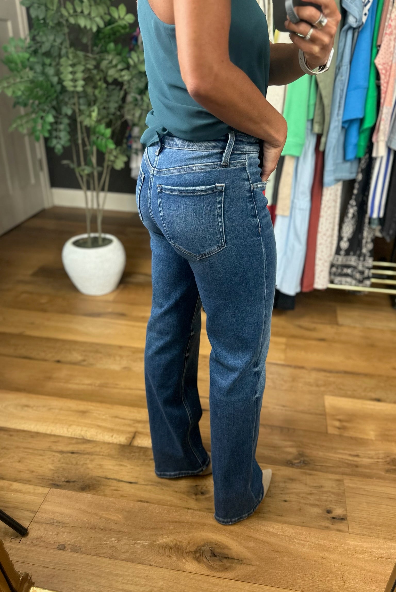The Leslie High-Rise Slim-Wide Denim-Jeans-Vervet-Anna Kaytes Boutique, Women's Fashion Boutique in Grinnell, Iowa