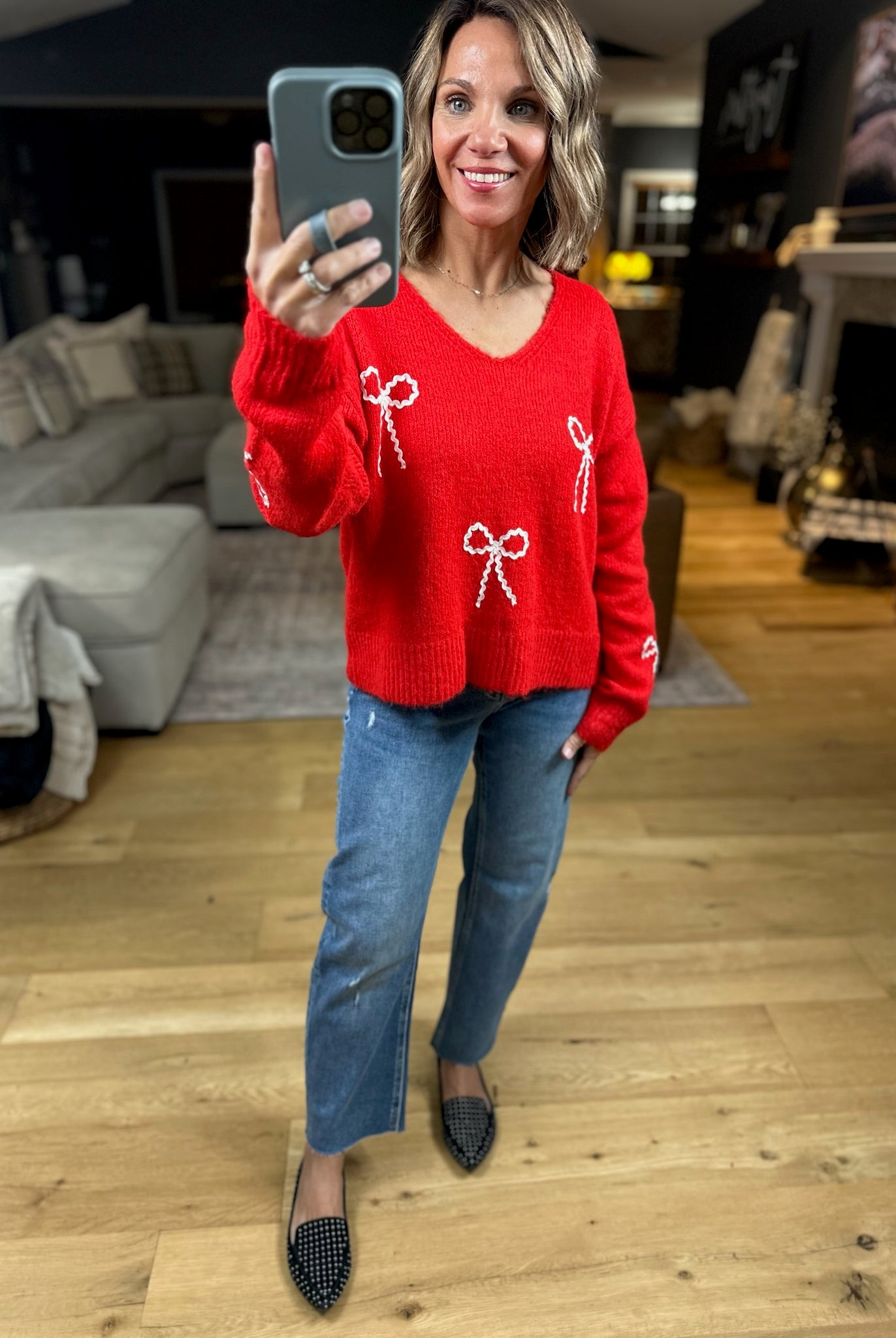 Finishing Touches Bow-Detail Sweater-Sweaters-Wishlist-Anna Kaytes Boutique, Women's Fashion Boutique in Grinnell, Iowa