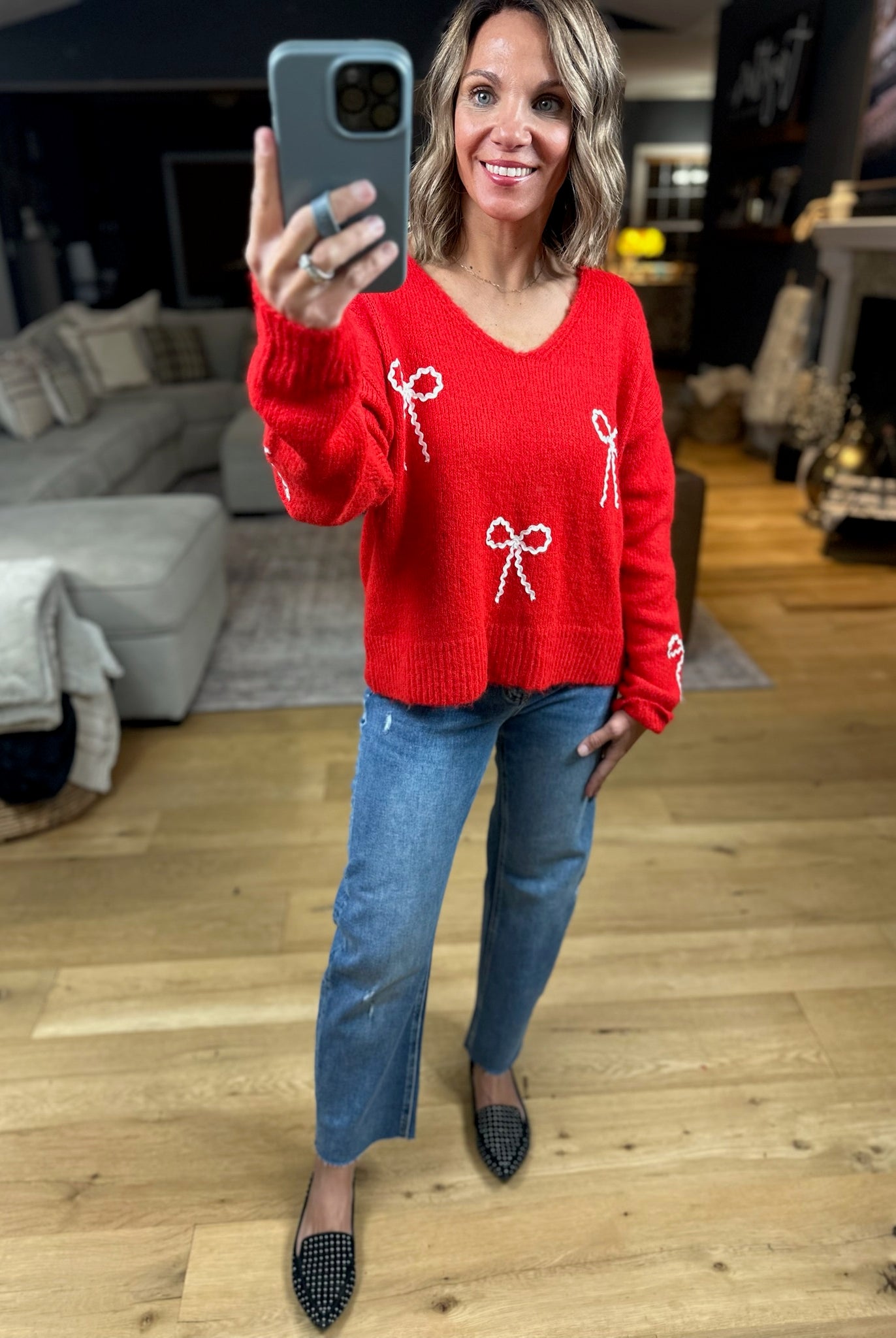 Finishing Touches Bow-Detail Sweater-Sweaters-Wishlist-Anna Kaytes Boutique, Women's Fashion Boutique in Grinnell, Iowa