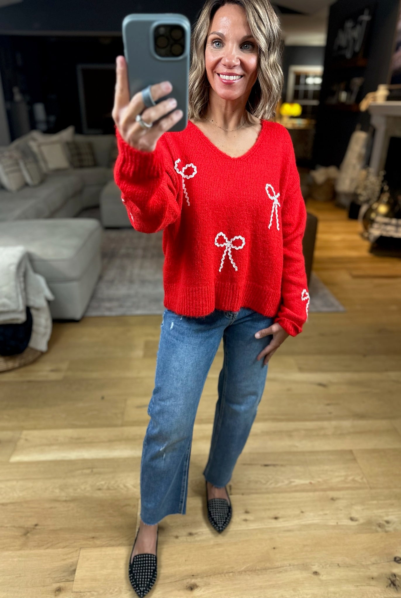 Finishing Touches Bow-Detail Sweater-Sweaters-Wishlist-Anna Kaytes Boutique, Women's Fashion Boutique in Grinnell, Iowa