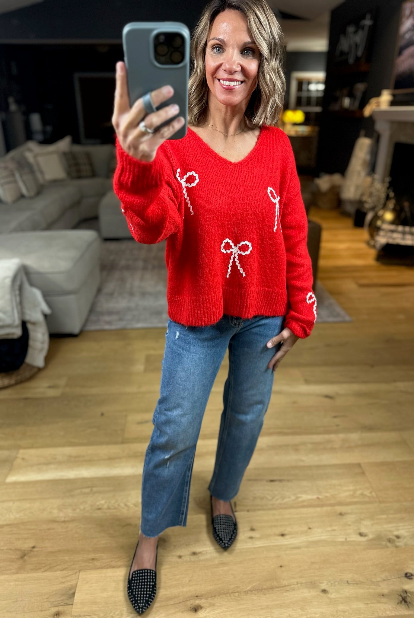 Finishing Touches Bow-Detail Sweater-Sweaters-Wishlist-Anna Kaytes Boutique, Women's Fashion Boutique in Grinnell, Iowa