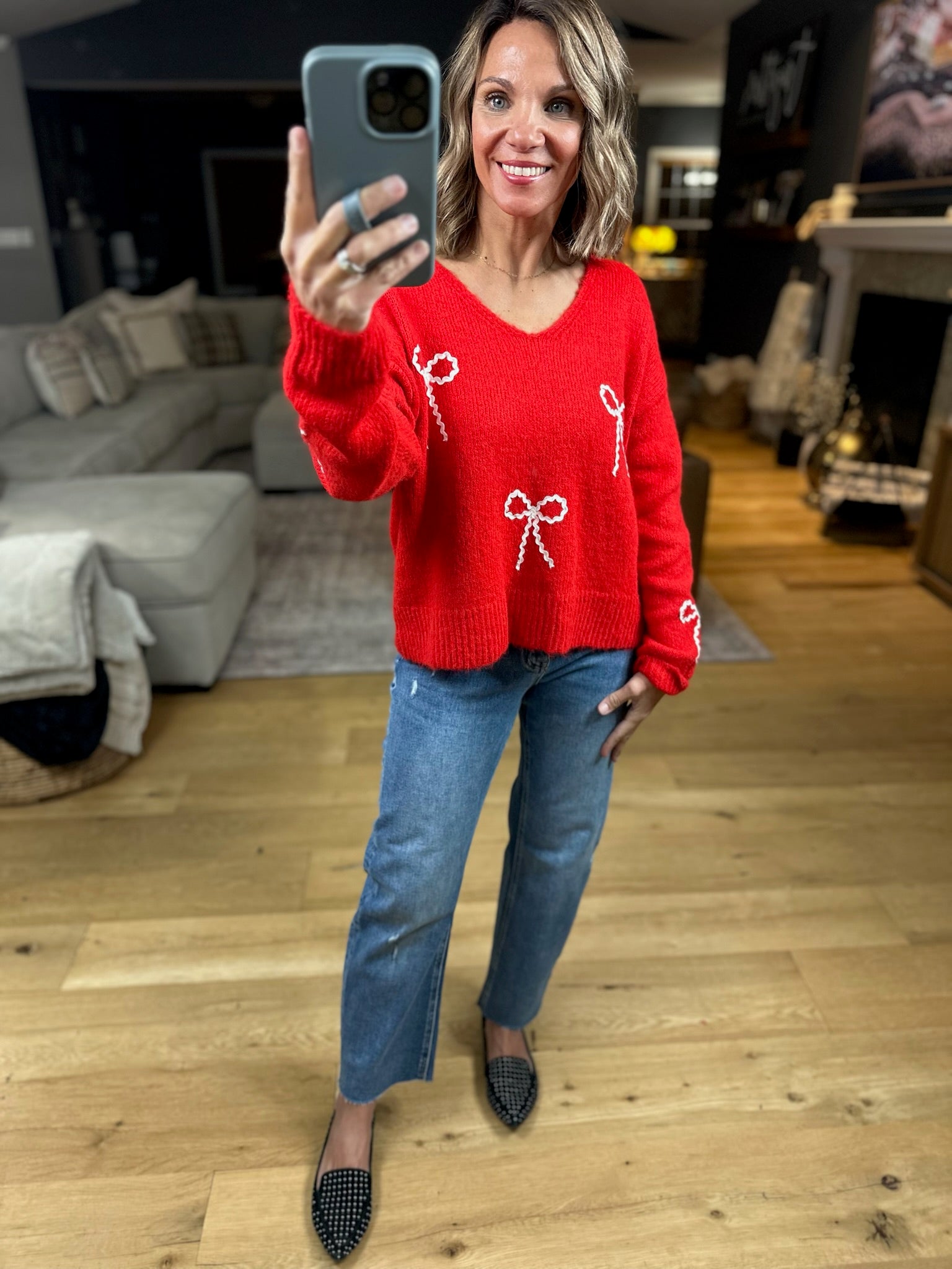 Finishing Touches Bow-Detail Sweater-Sweaters-Wishlist-Anna Kaytes Boutique, Women's Fashion Boutique in Grinnell, Iowa