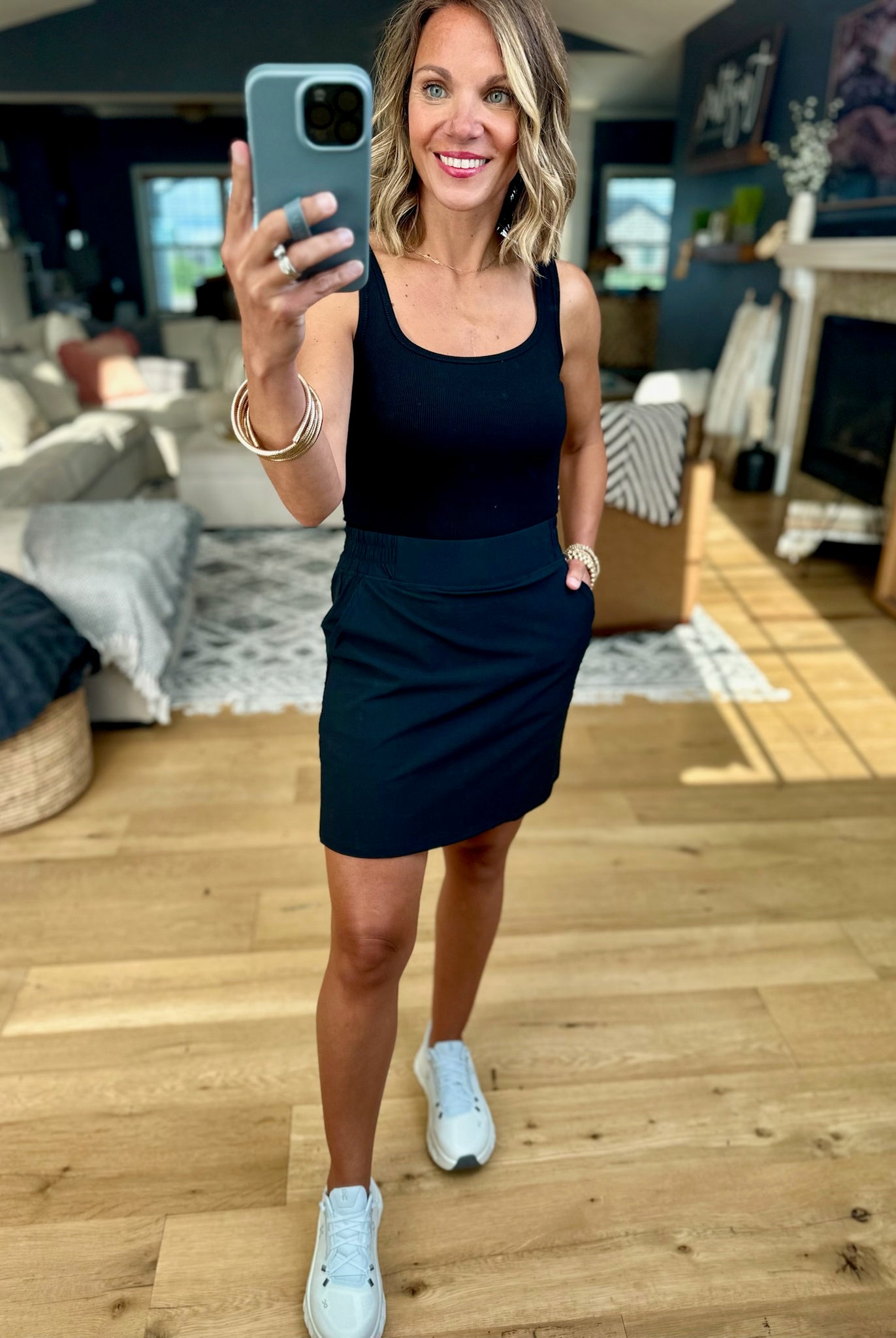 On The Go Pocket Skort-Mono B-Anna Kaytes Boutique, Women's Fashion Boutique in Grinnell, Iowa