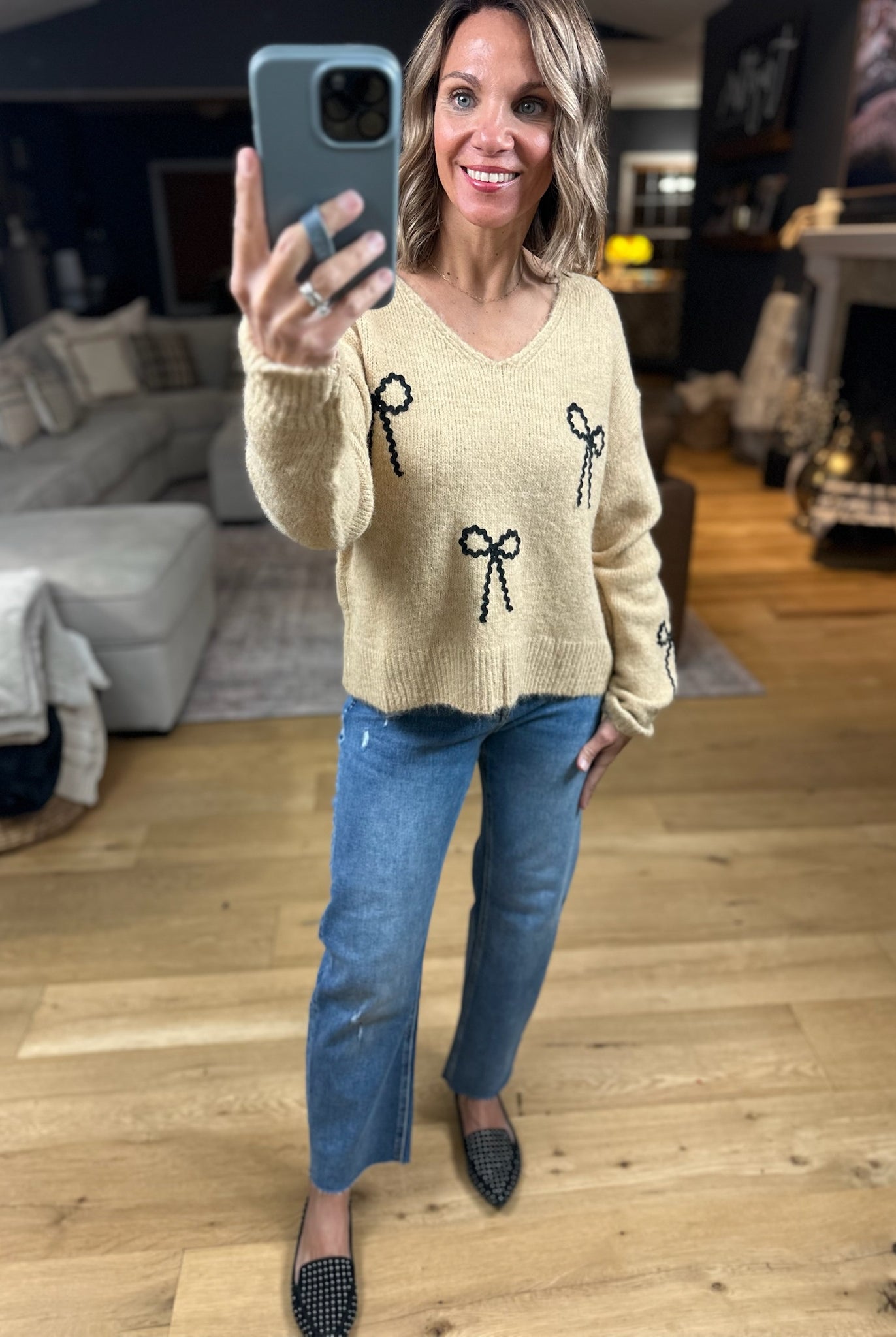 Finishing Touches Bow-Detail Sweater-Sweaters-Wishlist-Anna Kaytes Boutique, Women's Fashion Boutique in Grinnell, Iowa