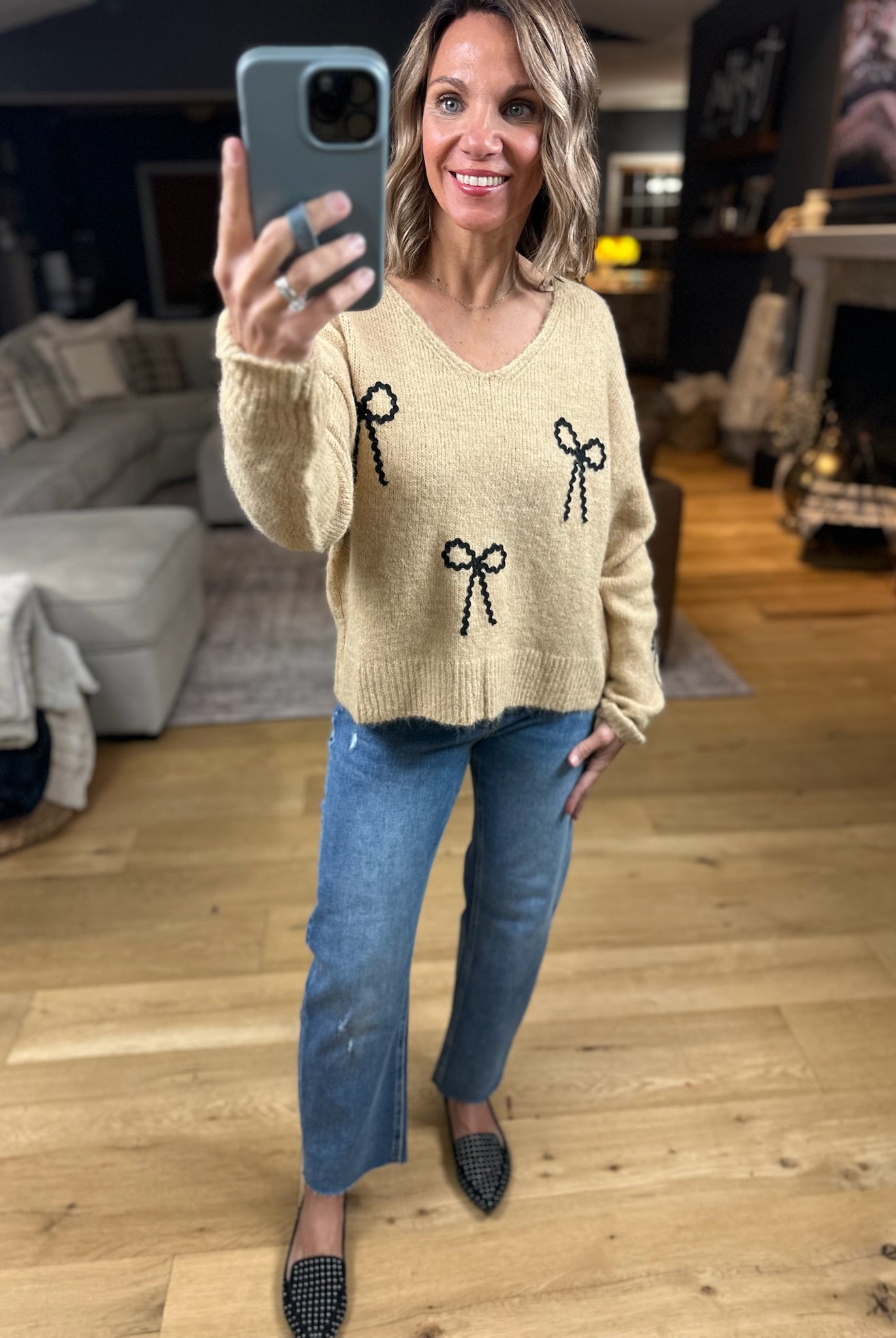 Finishing Touches Bow-Detail Sweater-Sweaters-Wishlist-Anna Kaytes Boutique, Women's Fashion Boutique in Grinnell, Iowa