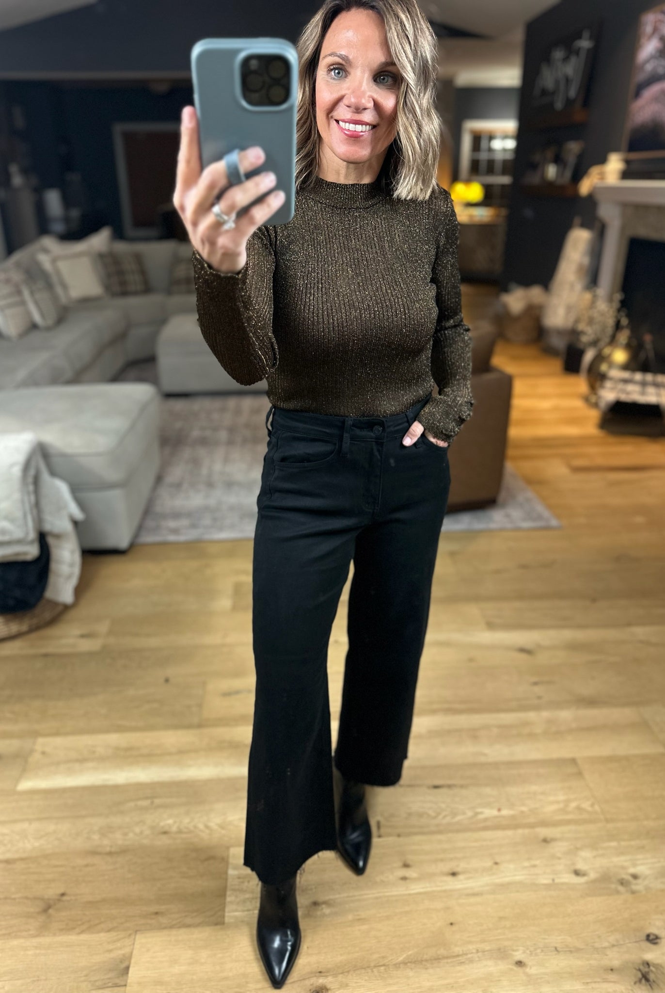 The Right Harmony Textured Bodysuit-Long Sleeves-By Together-Anna Kaytes Boutique, Women's Fashion Boutique in Grinnell, Iowa