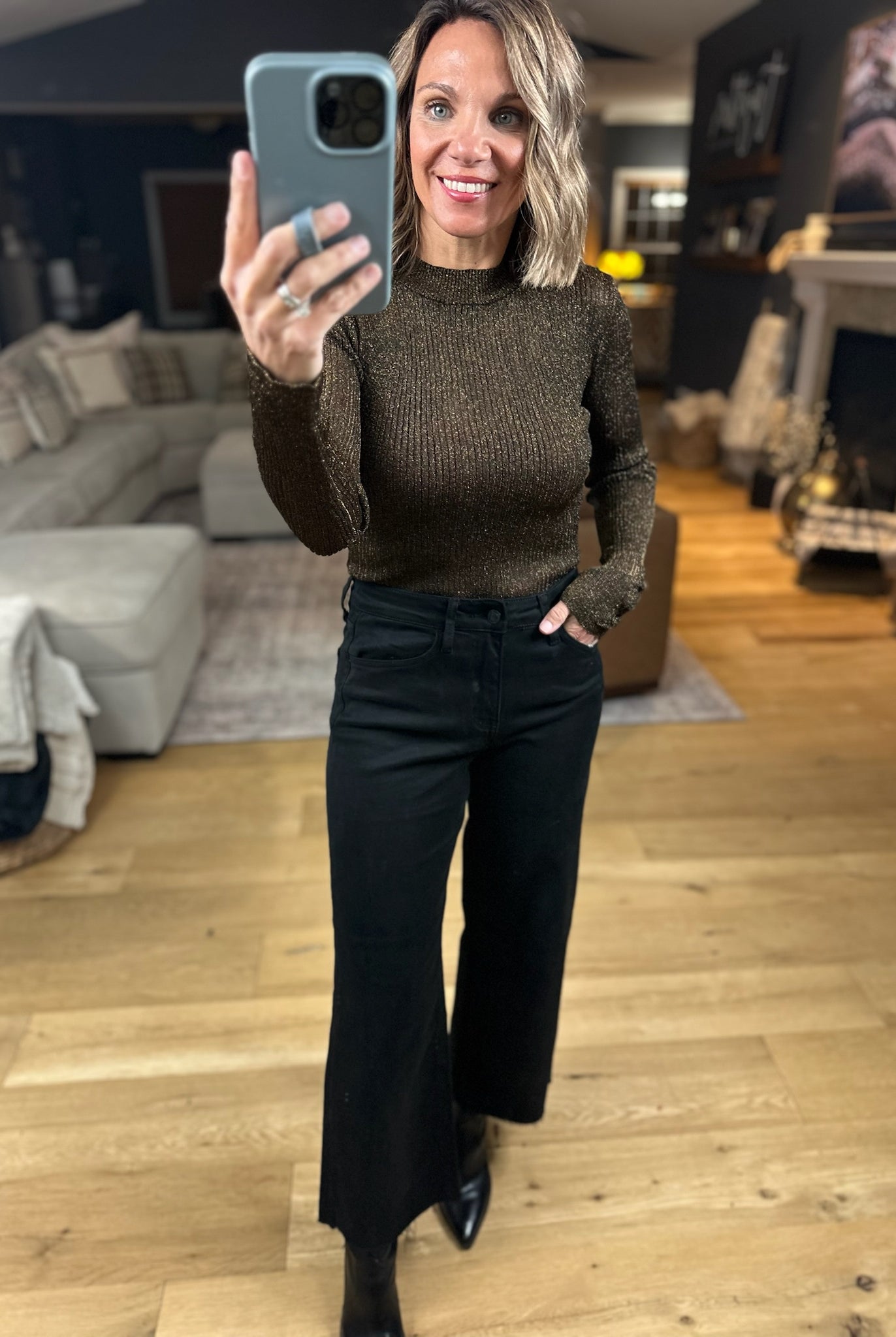 The Right Harmony Textured Bodysuit-Long Sleeves-By Together-Anna Kaytes Boutique, Women's Fashion Boutique in Grinnell, Iowa