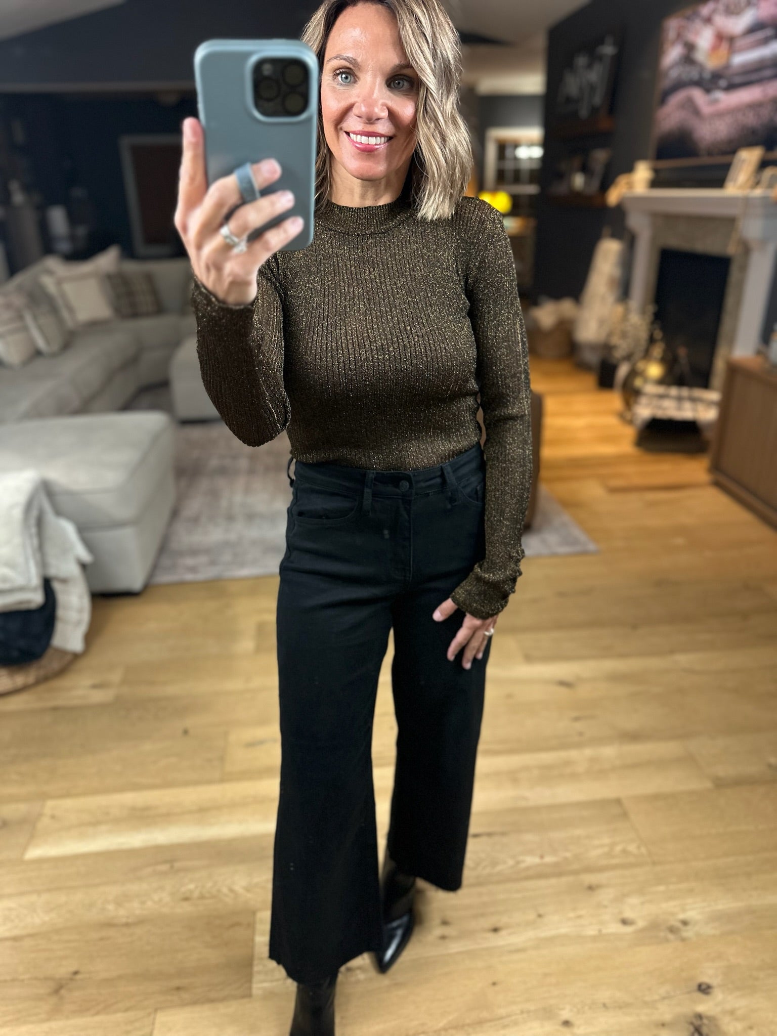 The Right Harmony Textured Bodysuit-Long Sleeves-By Together-Anna Kaytes Boutique, Women's Fashion Boutique in Grinnell, Iowa