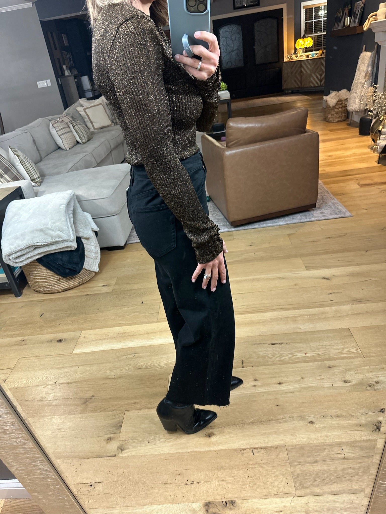 The Right Harmony Textured Bodysuit-Long Sleeves-By Together-Anna Kaytes Boutique, Women's Fashion Boutique in Grinnell, Iowa