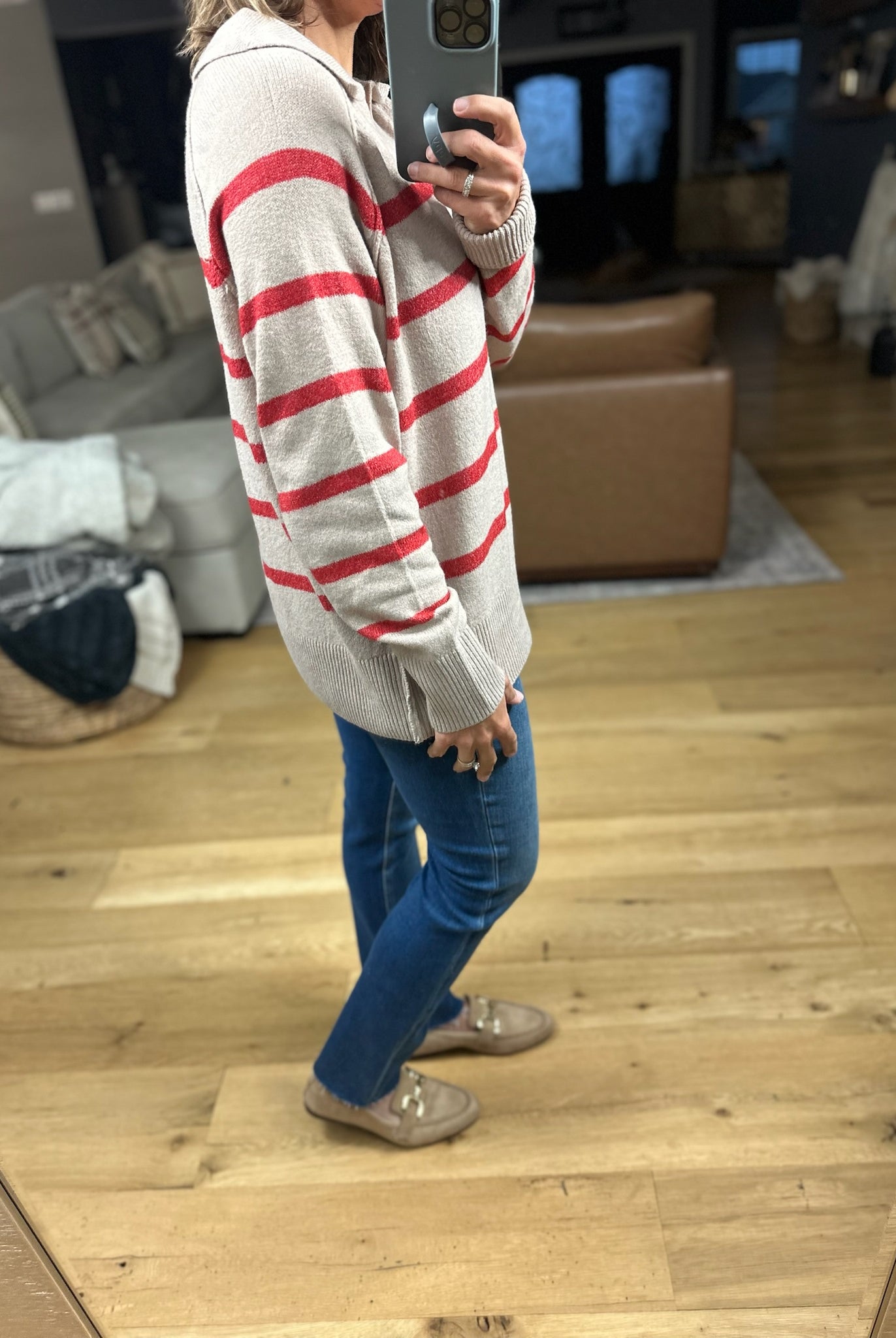 Conventional Holiday V-Neck Sweater-Sweaters-By Together-Anna Kaytes Boutique, Women's Fashion Boutique in Grinnell, Iowa