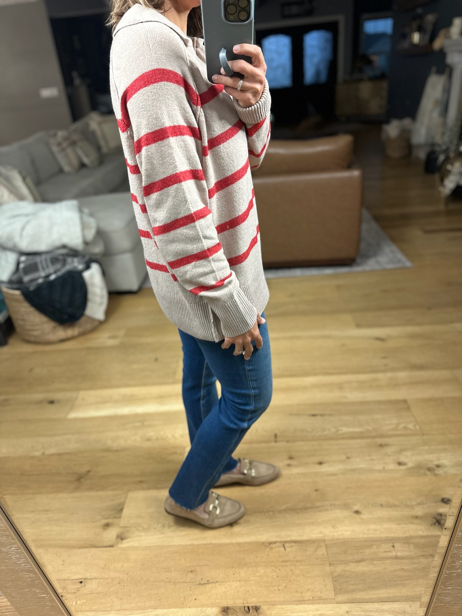 Conventional Holiday V-Neck Sweater-Sweaters-By Together-Anna Kaytes Boutique, Women's Fashion Boutique in Grinnell, Iowa