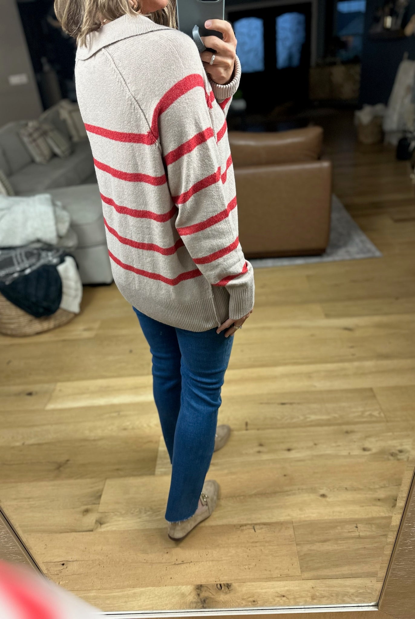 Conventional Holiday V-Neck Sweater-Sweaters-By Together-Anna Kaytes Boutique, Women's Fashion Boutique in Grinnell, Iowa