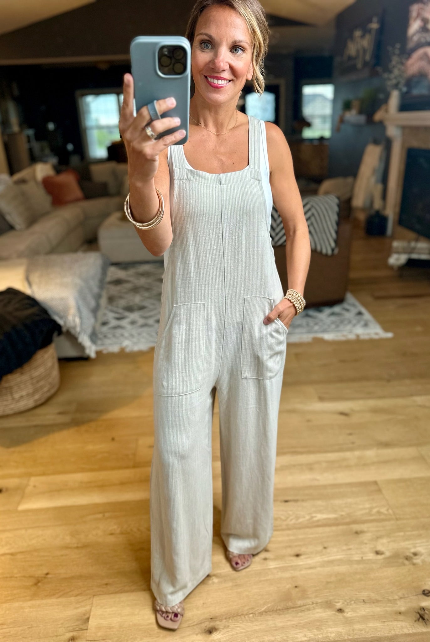 Call It Cute Linen Jumpsuit-Be Cool-Anna Kaytes Boutique, Women's Fashion Boutique in Grinnell, Iowa