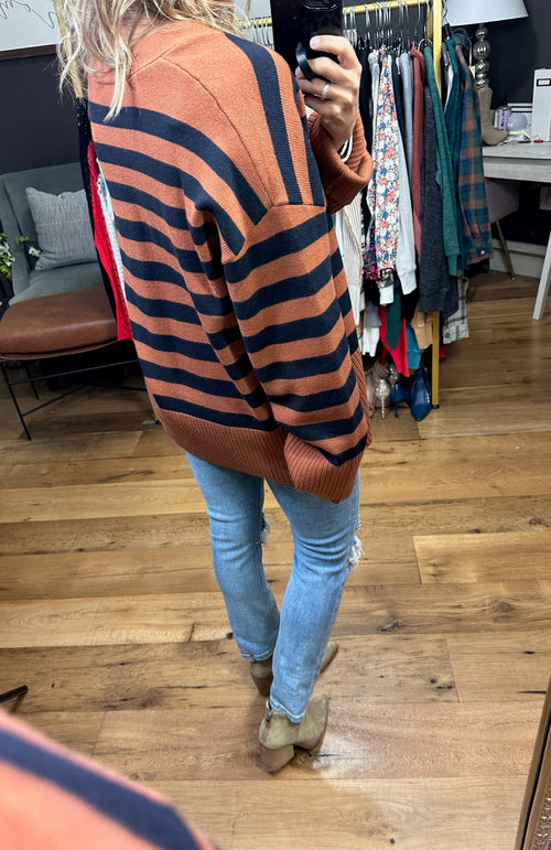 Now Is The time Striped Boyfriend Fit Cardigan - Multiple Options-Entro J21101-Anna Kaytes Boutique, Women's Fashion Boutique in Grinnell, Iowa