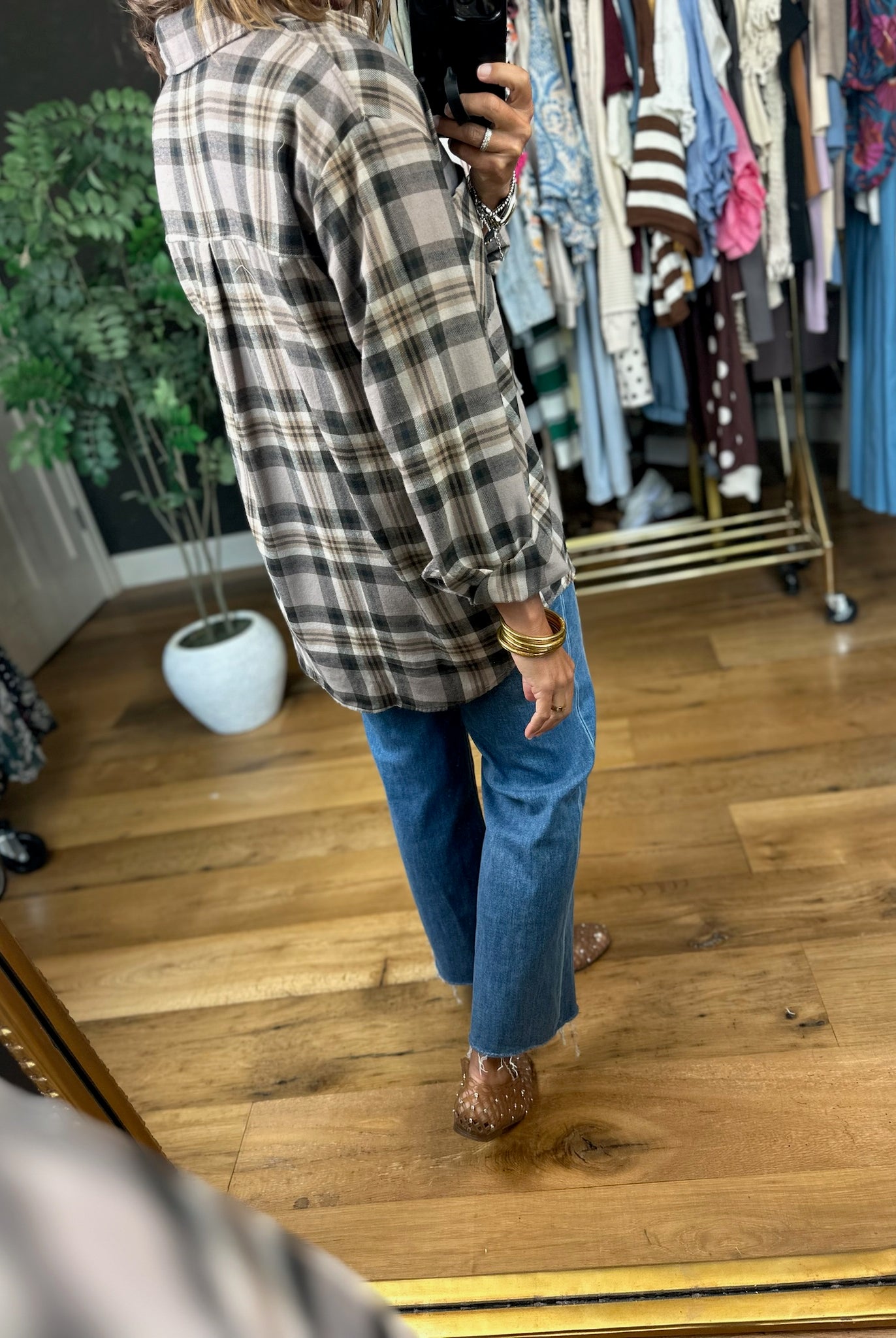 Fireside Chat Plaid Button-Down-Long Sleeves-be cool-Anna Kaytes Boutique, Women's Fashion Boutique in Grinnell, Iowa