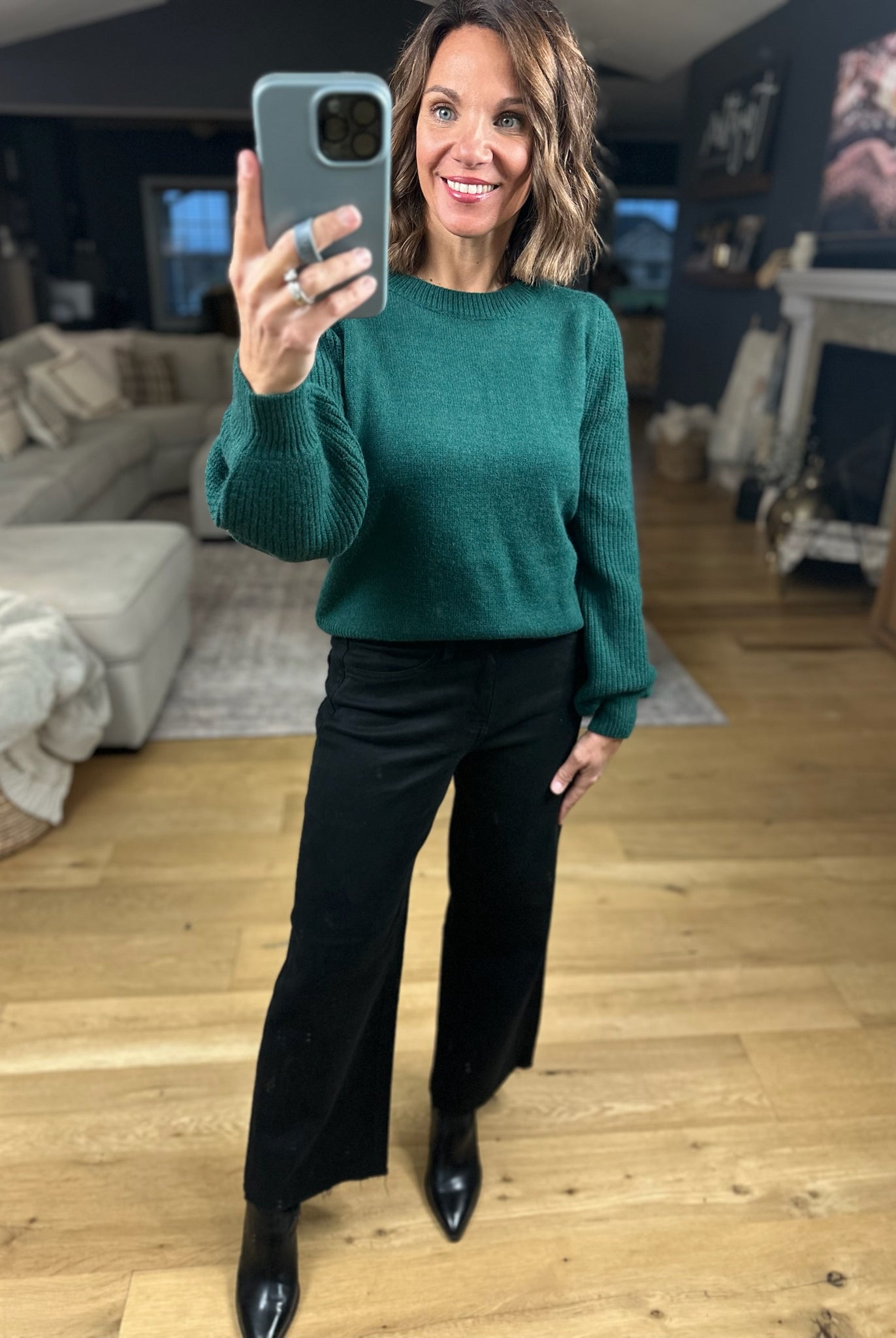 Made For The Moment Ribbed Sleeve Sweater-Sweaters-& Merci-Anna Kaytes Boutique, Women's Fashion Boutique in Grinnell, Iowa