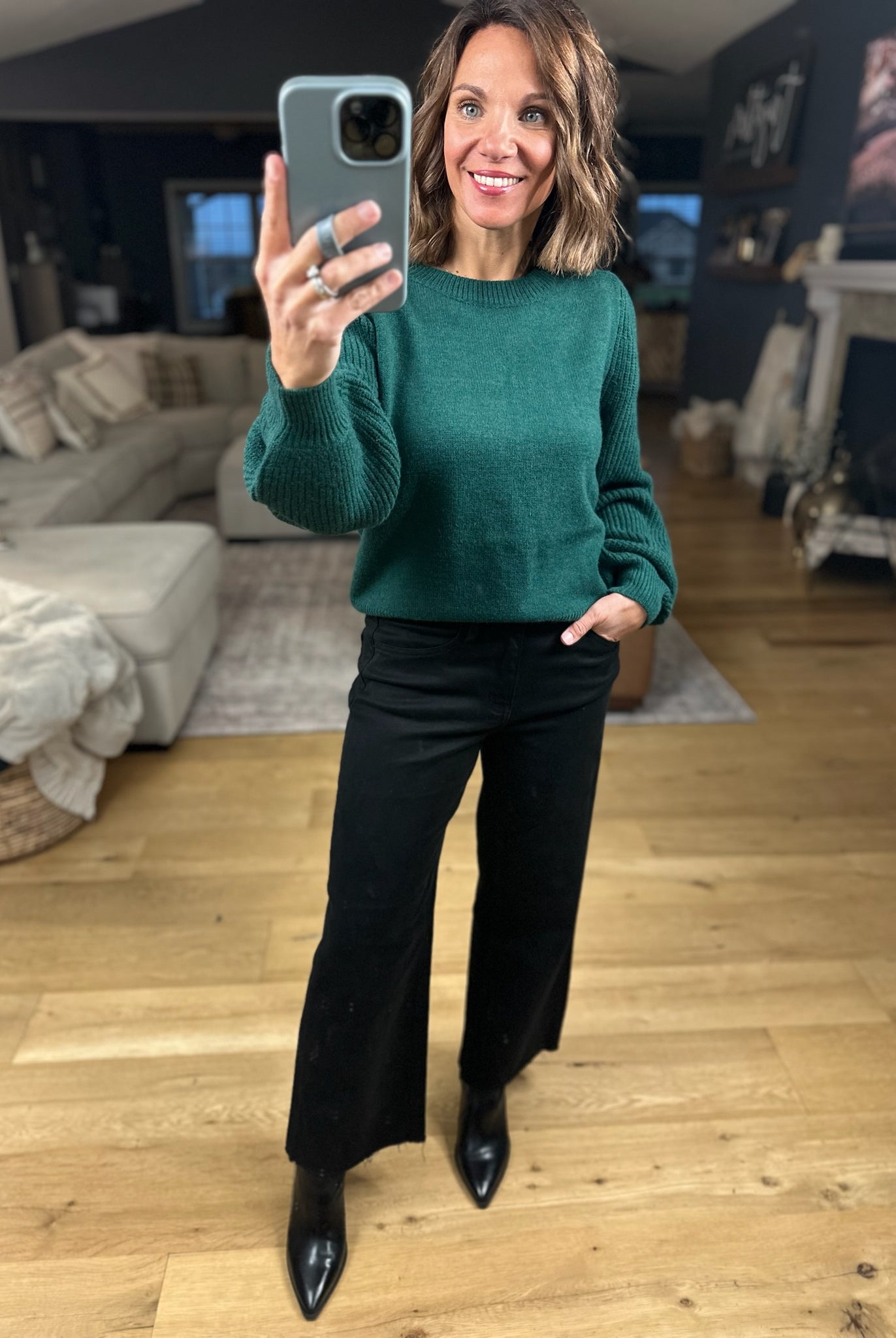 Made For The Moment Ribbed Sleeve Sweater-Sweaters-& Merci-Anna Kaytes Boutique, Women's Fashion Boutique in Grinnell, Iowa