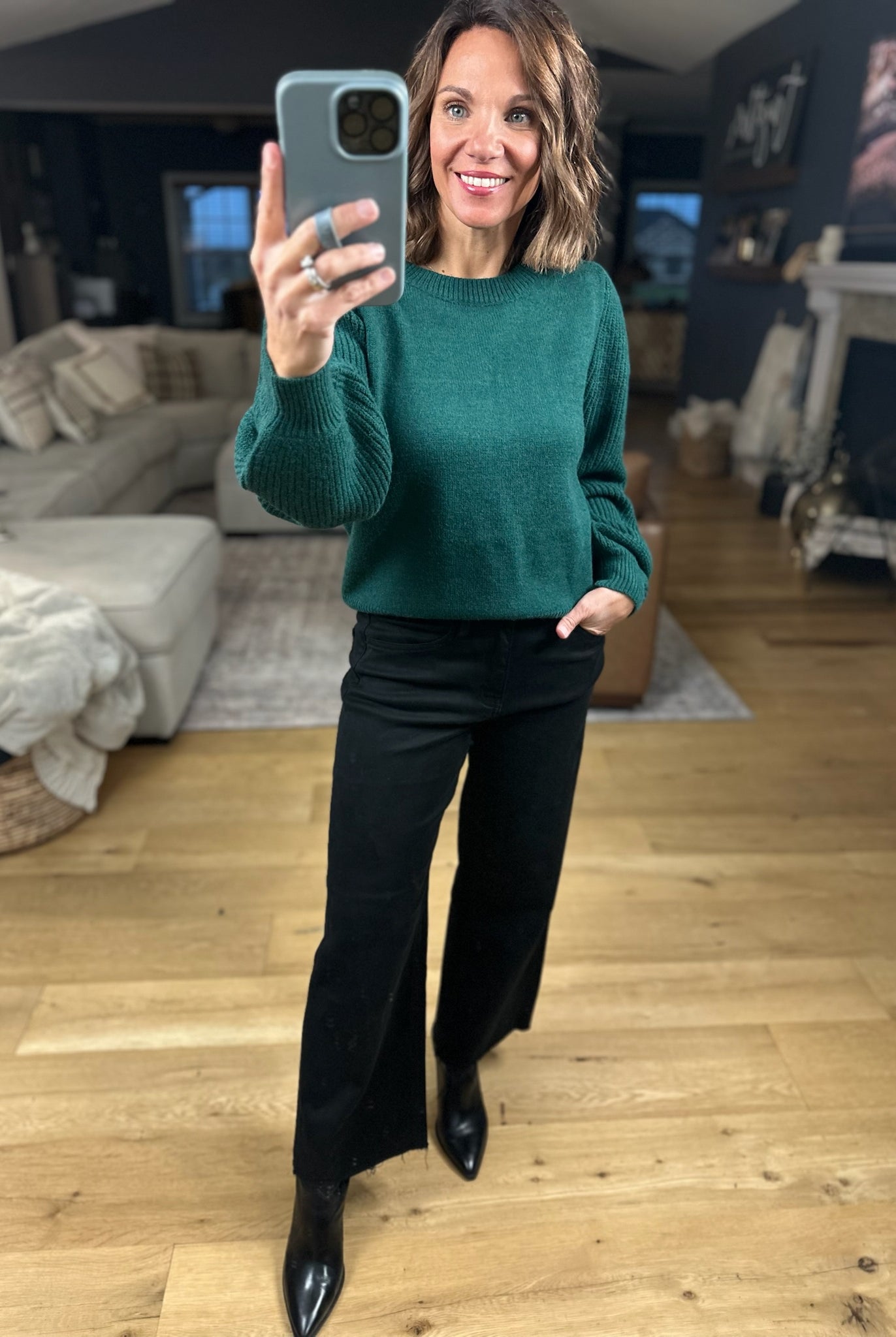 Made For The Moment Ribbed Sleeve Sweater-Sweaters-& Merci-Anna Kaytes Boutique, Women's Fashion Boutique in Grinnell, Iowa