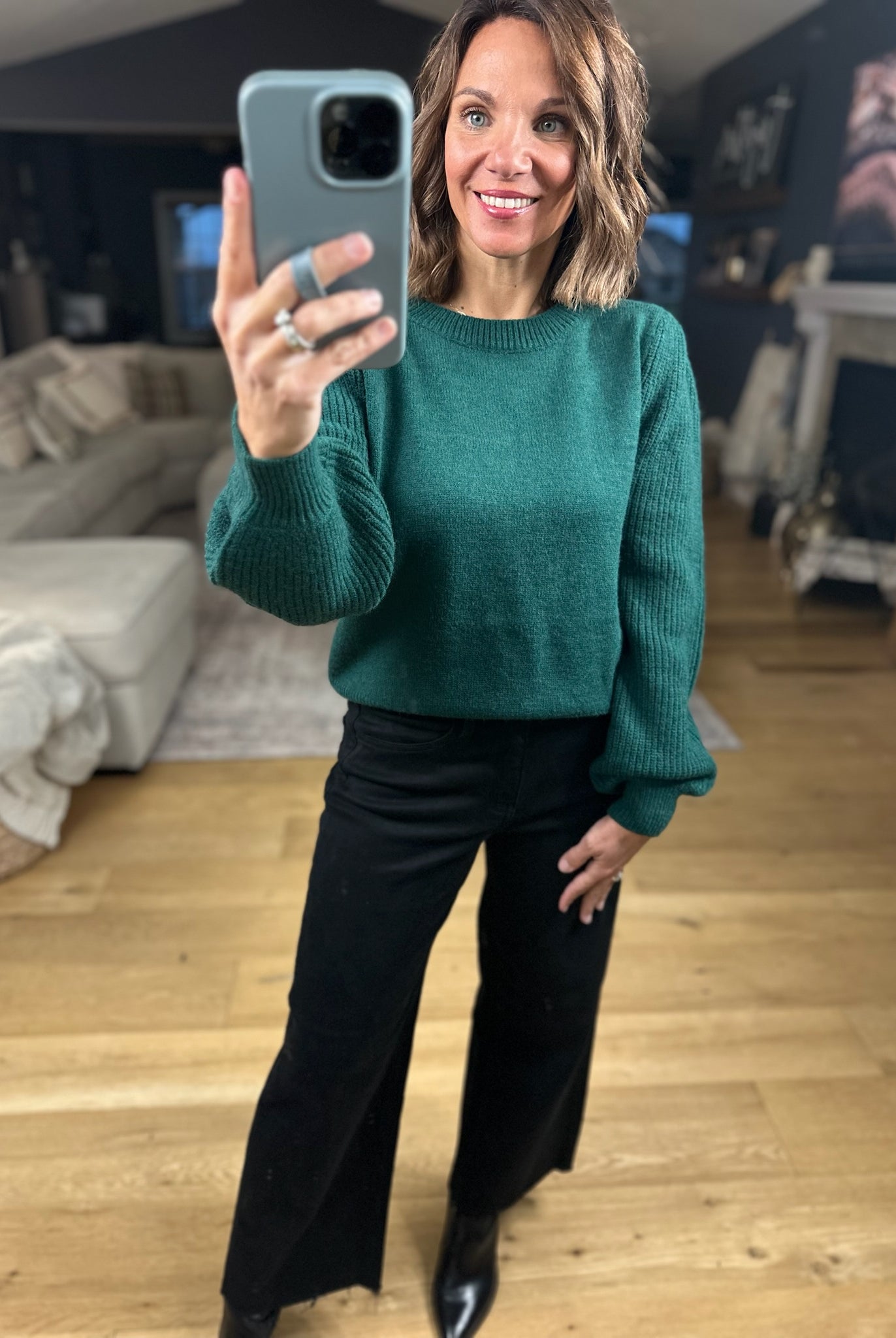 Made For The Moment Ribbed Sleeve Sweater-Sweaters-& Merci-Anna Kaytes Boutique, Women's Fashion Boutique in Grinnell, Iowa