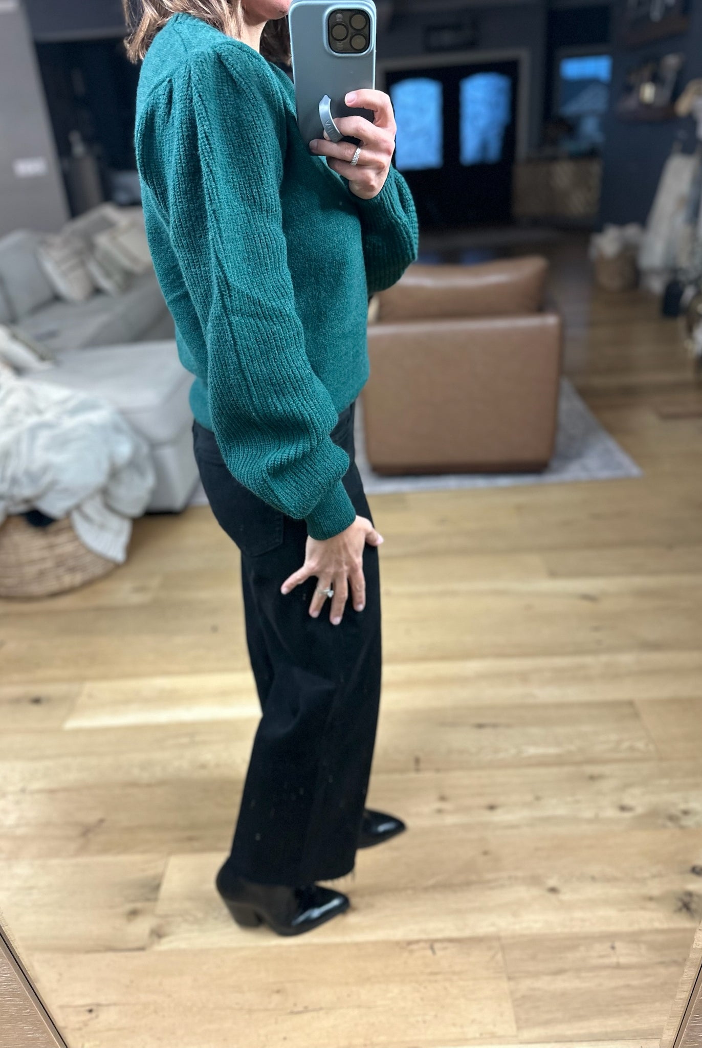 Made For The Moment Ribbed Sleeve Sweater-Sweaters-& Merci-Anna Kaytes Boutique, Women's Fashion Boutique in Grinnell, Iowa