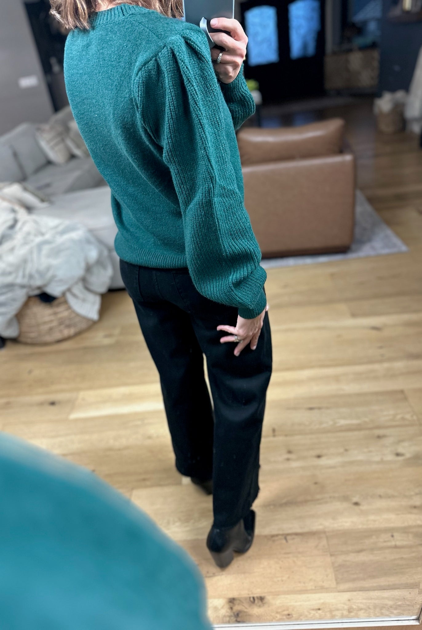 Made For The Moment Ribbed Sleeve Sweater-Sweaters-& Merci-Anna Kaytes Boutique, Women's Fashion Boutique in Grinnell, Iowa