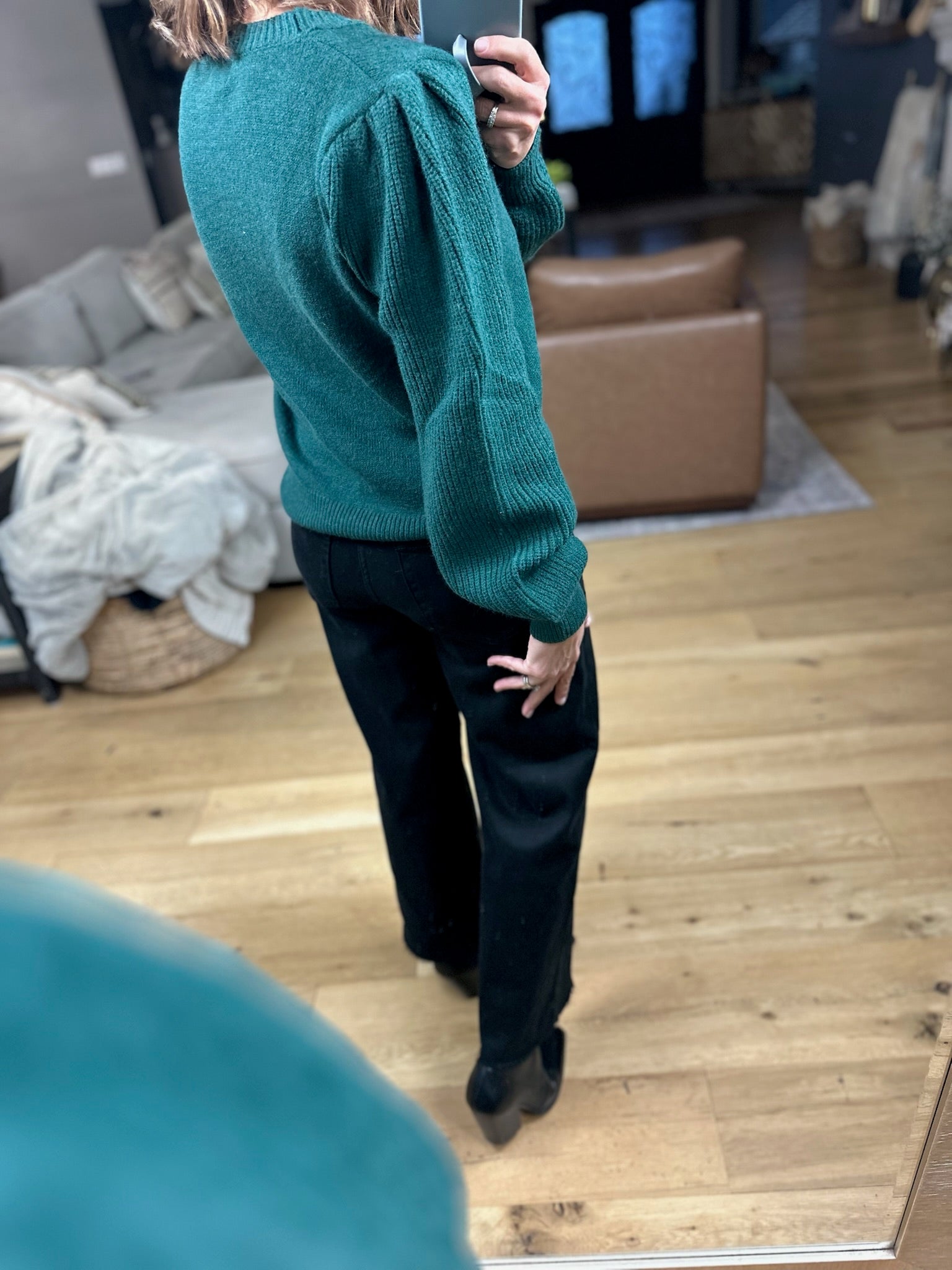 Made For The Moment Ribbed Sleeve Sweater-Sweaters-& Merci-Anna Kaytes Boutique, Women's Fashion Boutique in Grinnell, Iowa