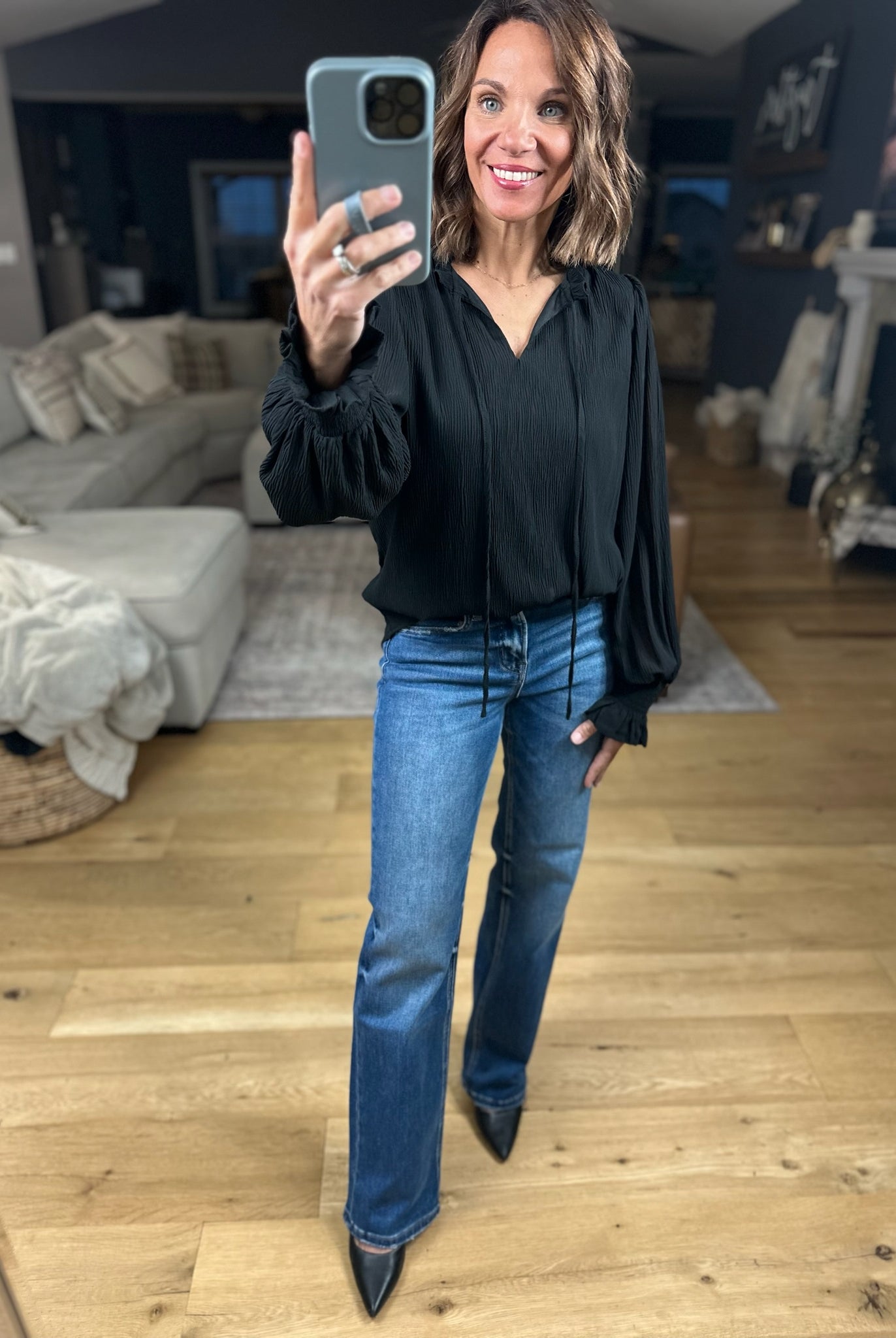 What You Miss Textured Top-Long Sleeves-Jodifl-Anna Kaytes Boutique, Women's Fashion Boutique in Grinnell, Iowa