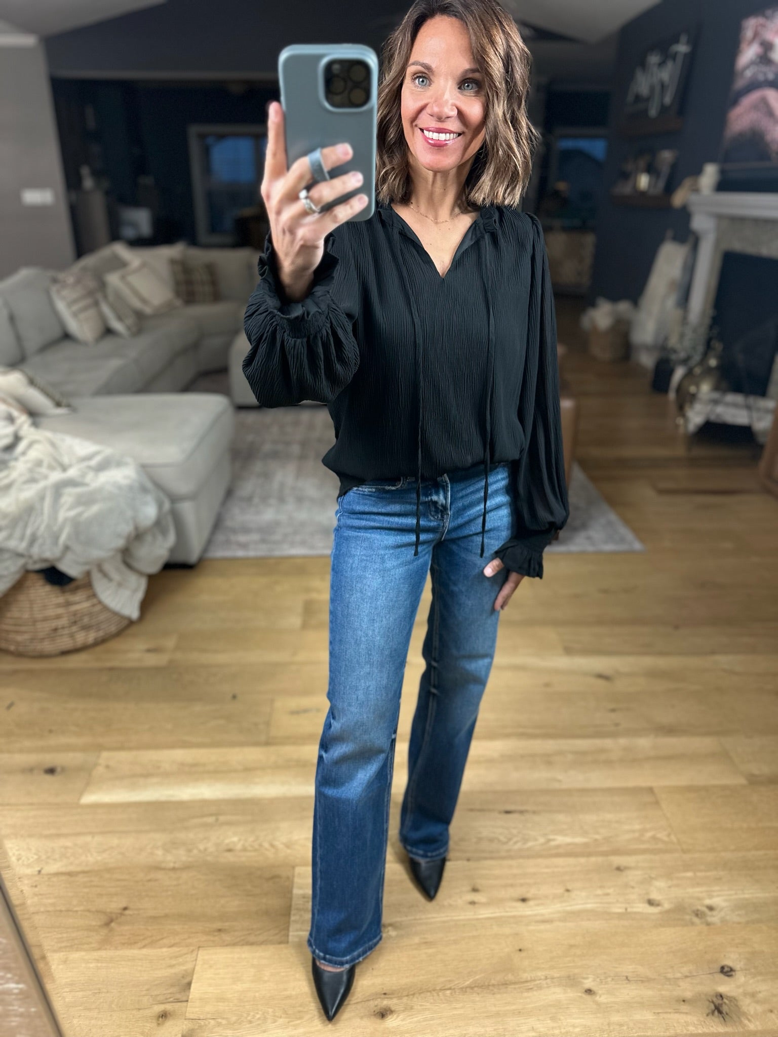 What You Miss Textured Top-Long Sleeves-Jodifl-Anna Kaytes Boutique, Women's Fashion Boutique in Grinnell, Iowa