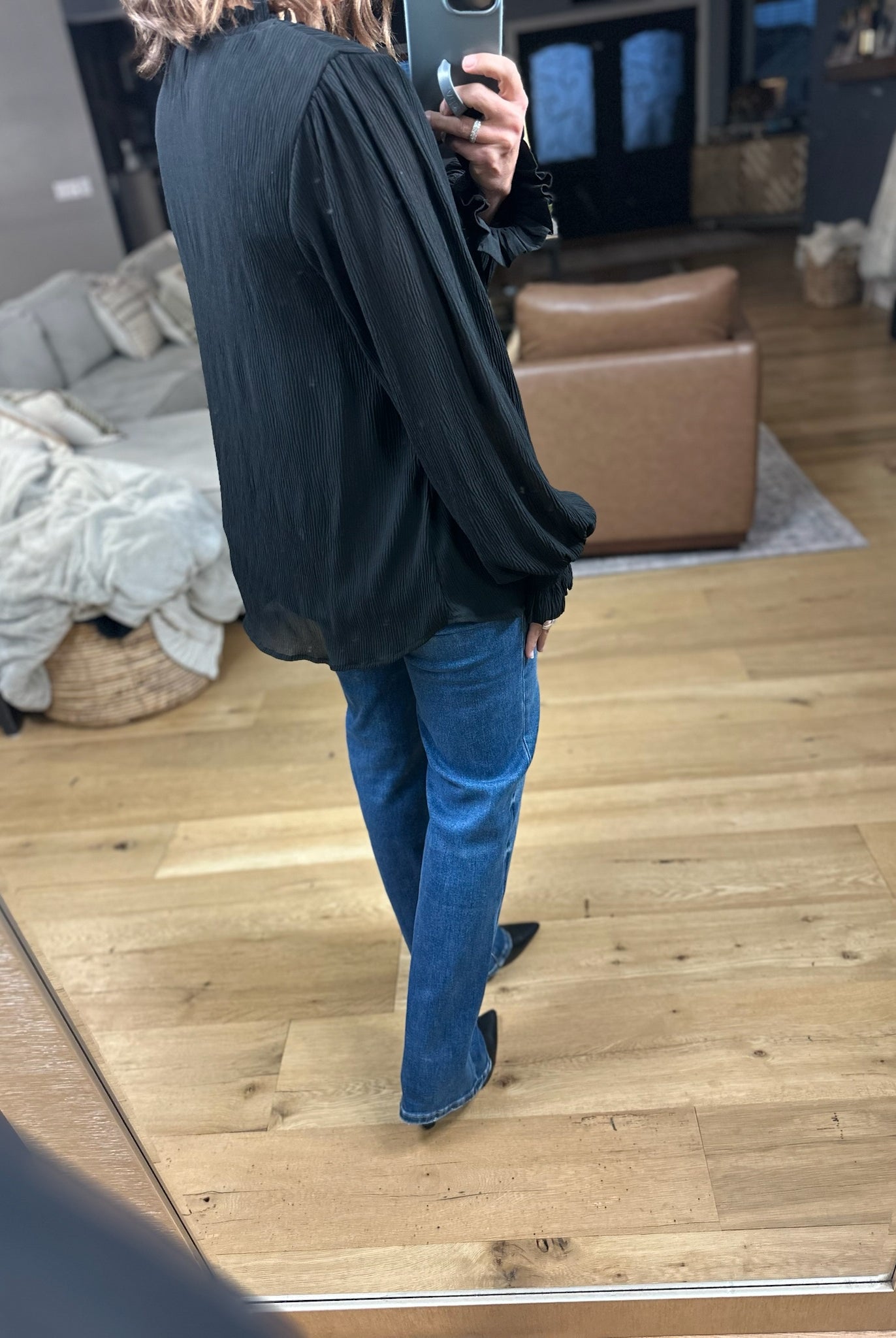 What You Miss Textured Top-Long Sleeves-Jodifl-Anna Kaytes Boutique, Women's Fashion Boutique in Grinnell, Iowa