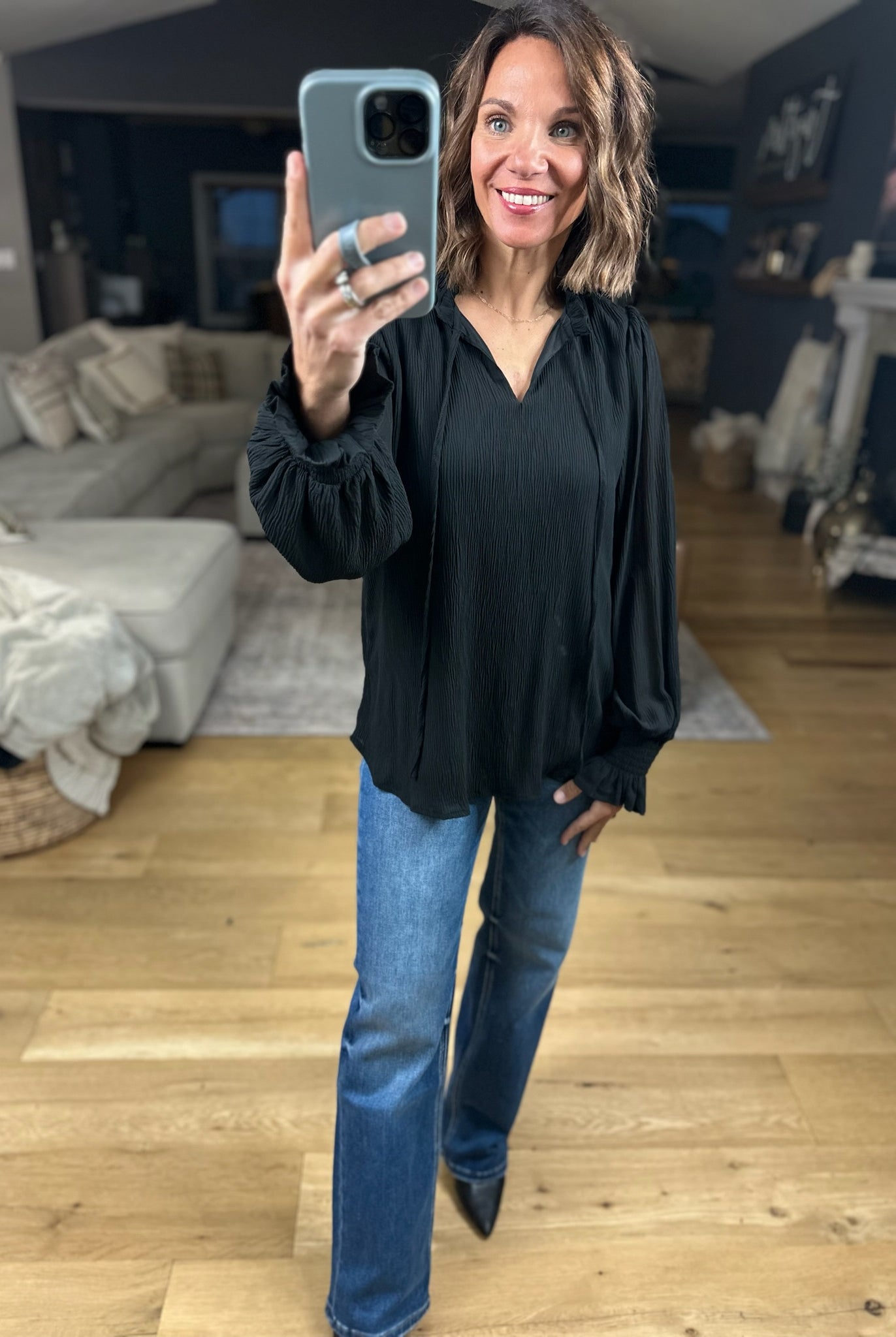 What You Miss Textured Top-Long Sleeves-Jodifl-Anna Kaytes Boutique, Women's Fashion Boutique in Grinnell, Iowa