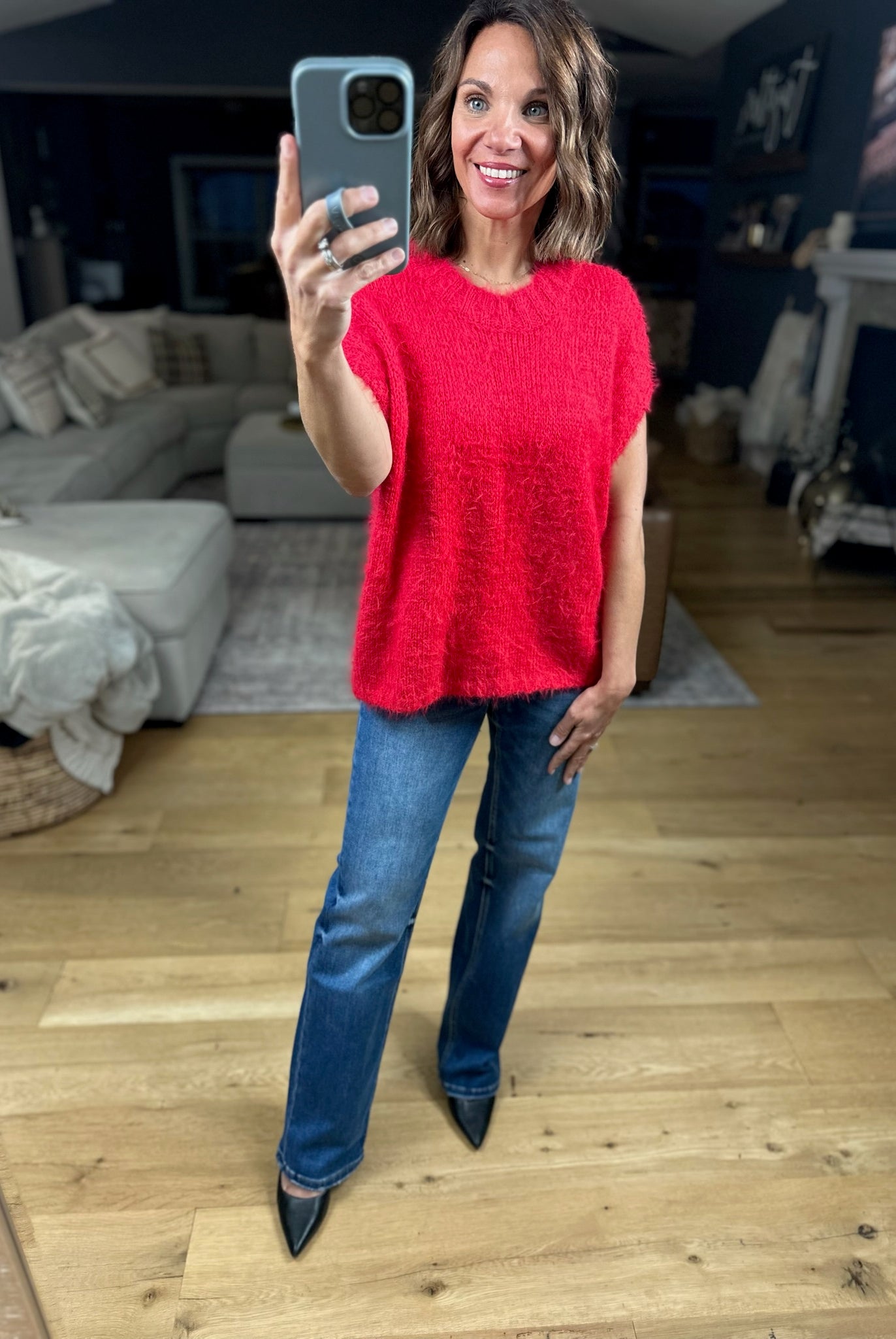 No Rush Short Sleeve Bow-Back Sweater-Sweaters-Wishlist-Anna Kaytes Boutique, Women's Fashion Boutique in Grinnell, Iowa