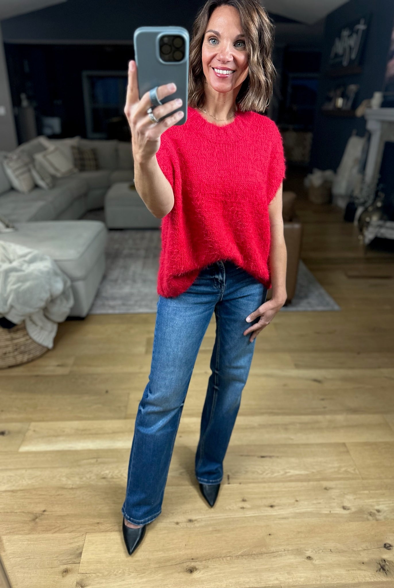 No Rush Short Sleeve Bow-Back Sweater-Sweaters-Wishlist-Anna Kaytes Boutique, Women's Fashion Boutique in Grinnell, Iowa